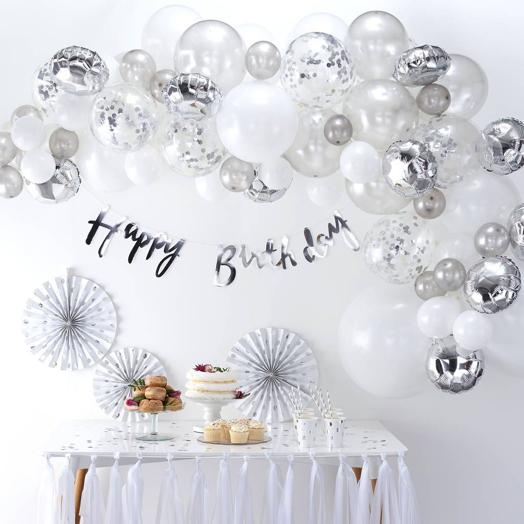 Wallpaper #MDHaNZMB5zzyi_yY3VhD424 Silver Balloon Arch Kit Party Decoration Pack by Ginger Ray