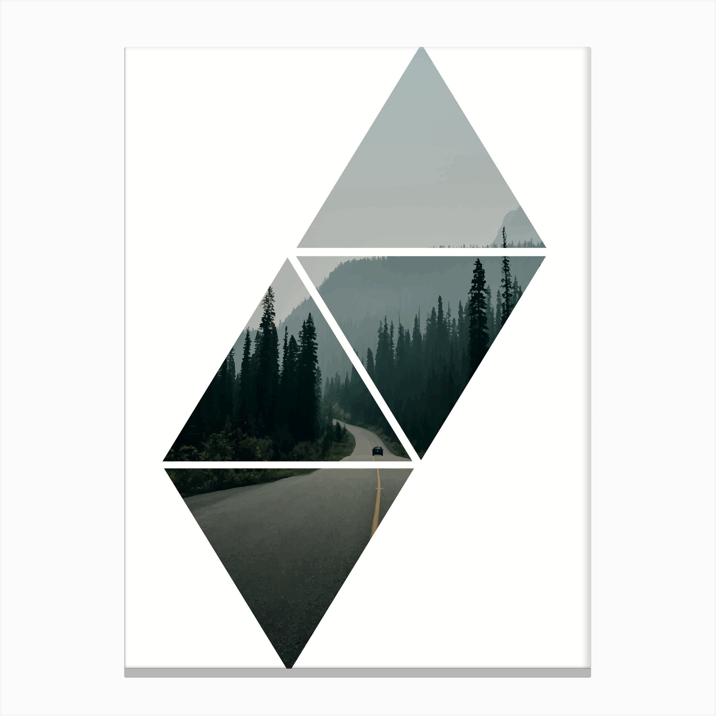 Wallpaper #Or7nKZMByHDW_7MSm2gO156 Forest Triangles Window Canvas Print Triangle Art Sun Art Geometric