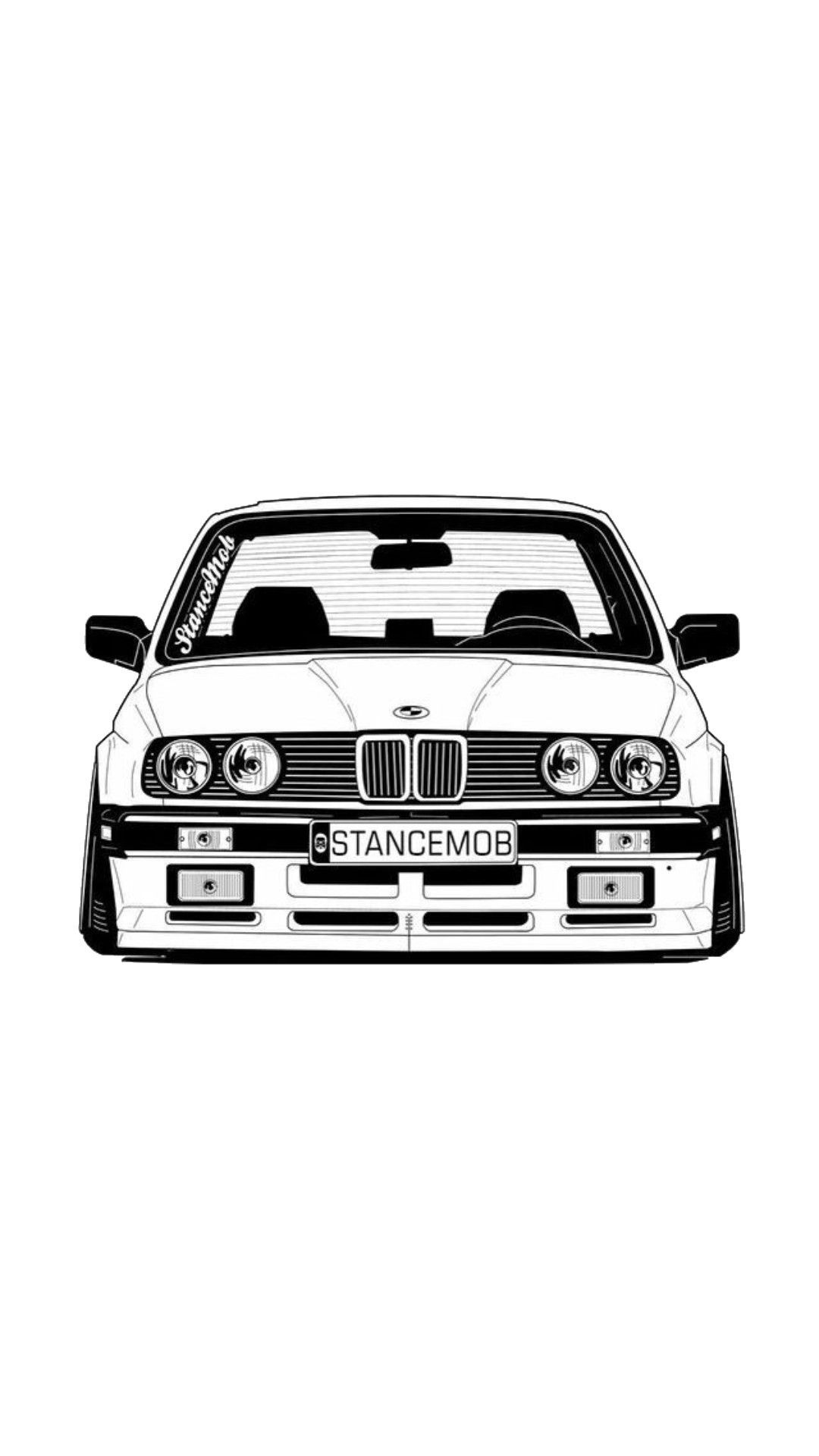 Wallpaper #0cYMM5MBVgN6TXj6yXdh26 Car Design Sketch Car Sketch E36 Cabrio BMW Art Car Silhouette