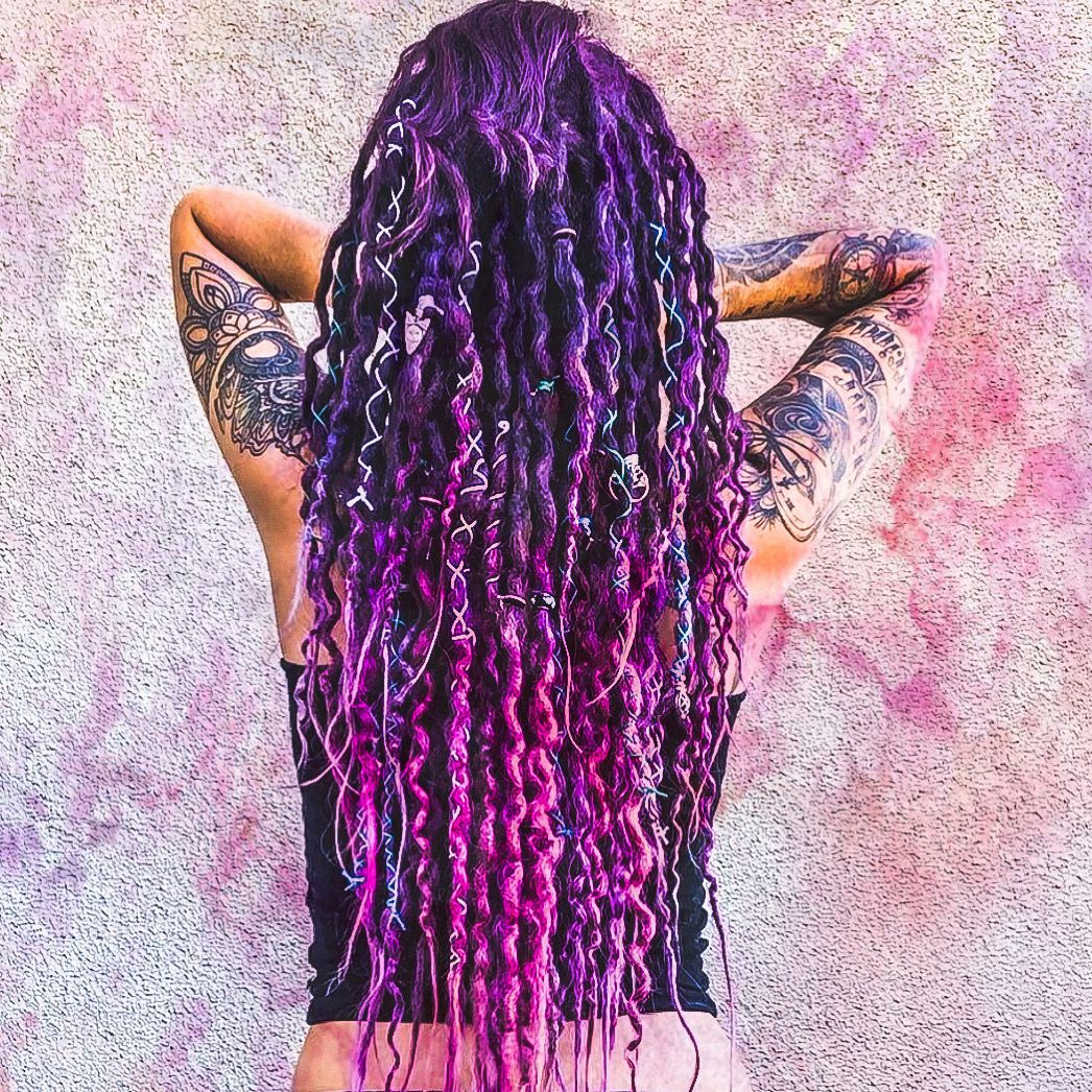 Wallpaper #1WhoJJMBSpphPi3-ETjA124 Purple Dreadlocks Permanent Extensions Purple Synthetic Dreads