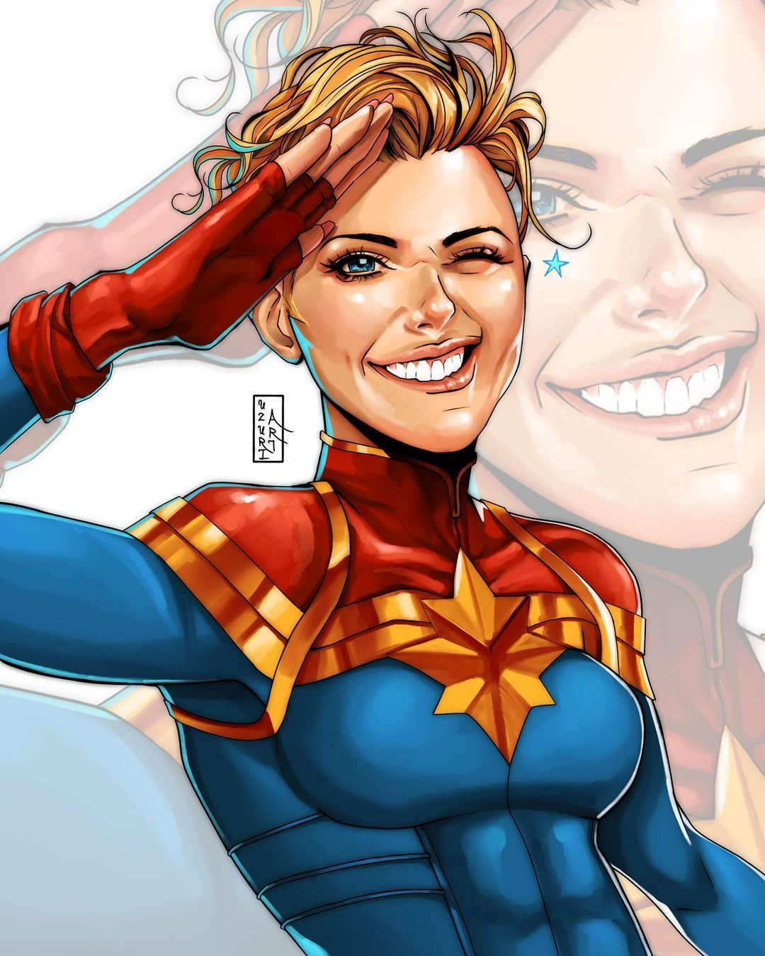 Wallpaper #oFh1NJMBzN9vxX34UTwG77 Uzuri Art Na Instagramu a Salute from Captain Marvel in This Piece I