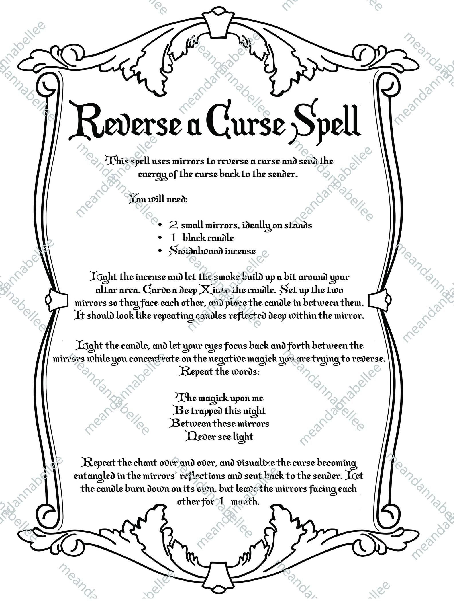 Wallpaper #7GfOA5MBSpphPi3-UbSW204 Reverse a Curse Spell Image Witches Dinner Party Etsy Witch Spell