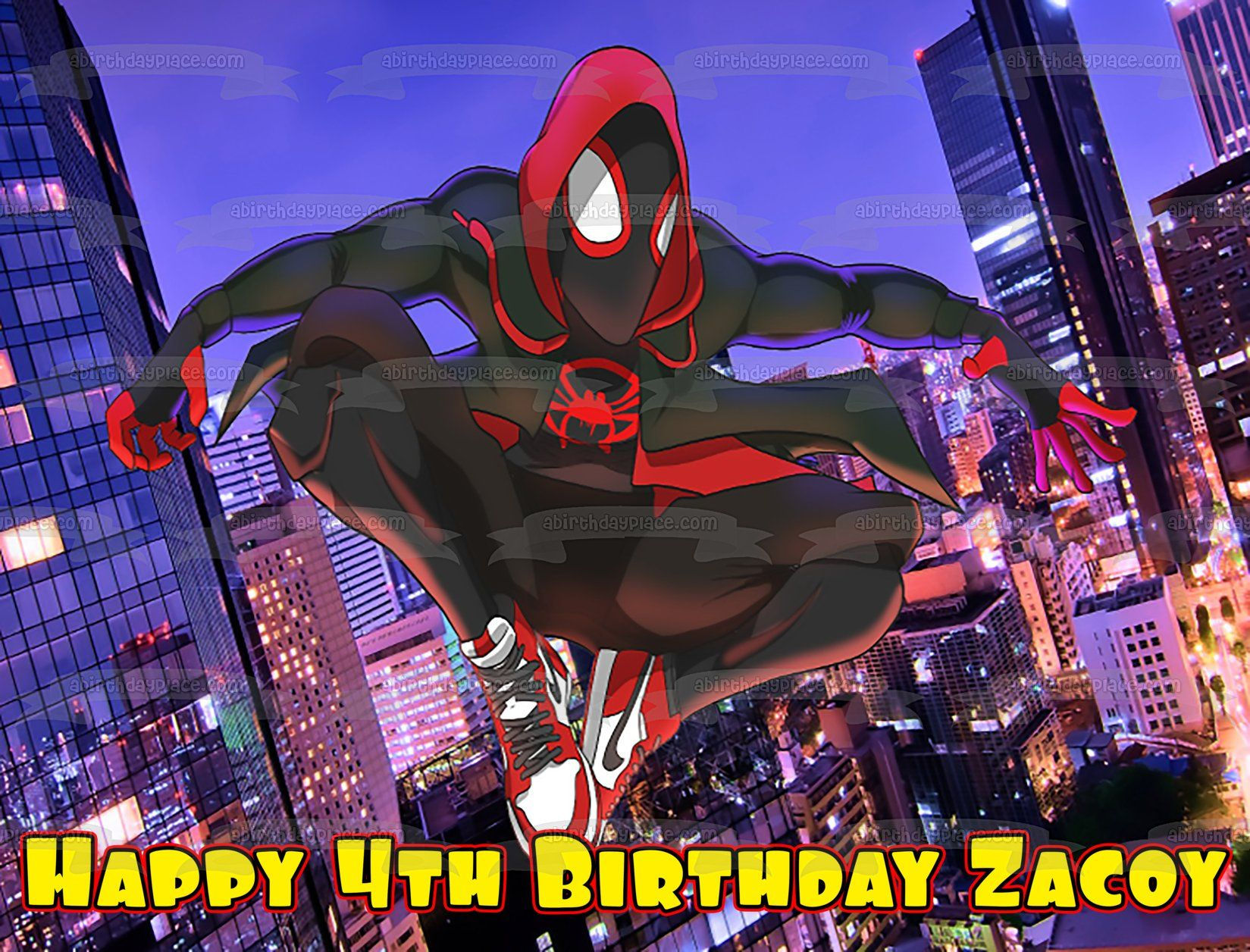 Wallpaper #vQMhY5MBpyOg8YnExNQw243 Spider Man into the Spider Verse Miles Morales Edible Cake Topper Image