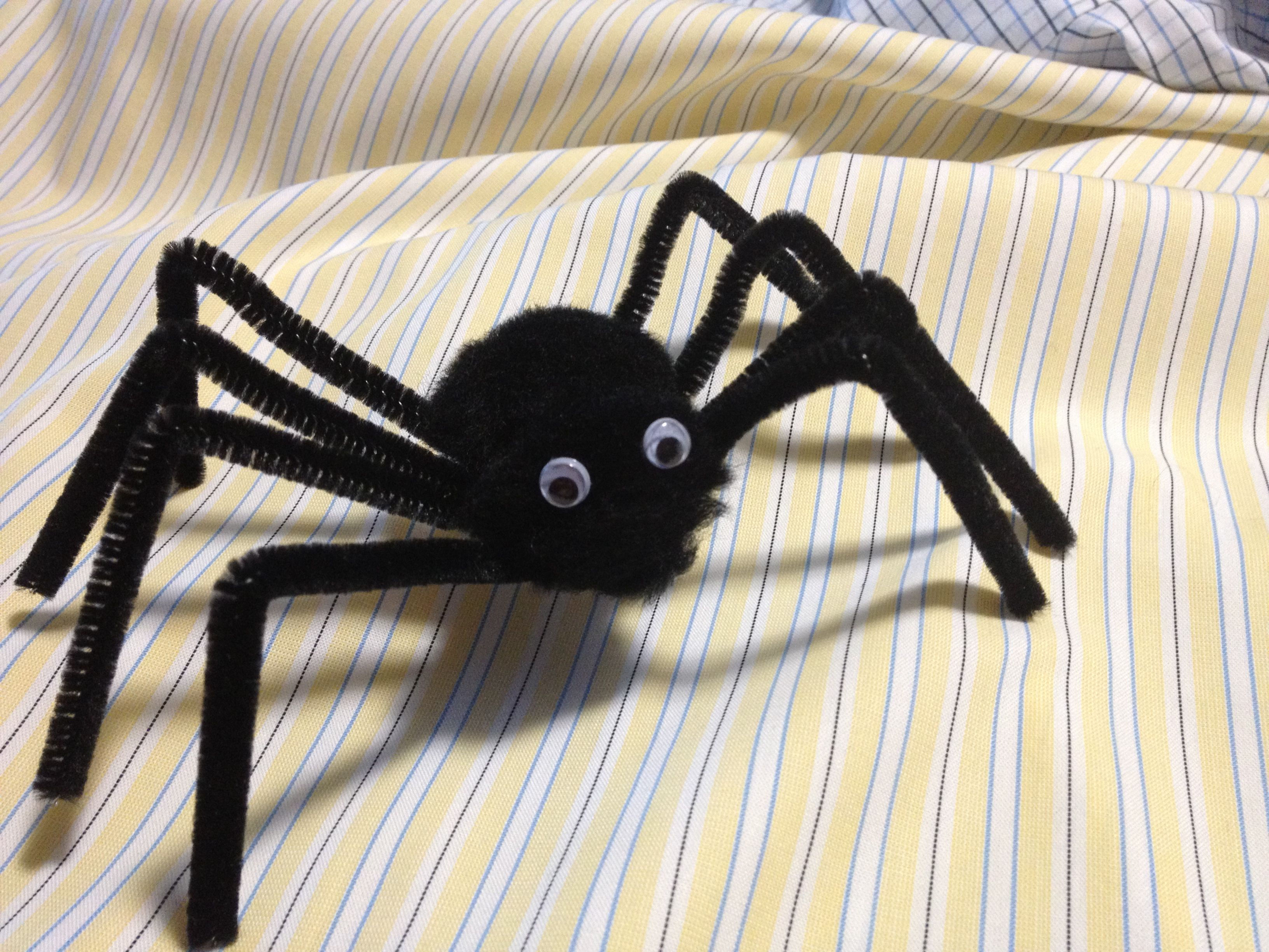 Wallpaper #1fQOOpMBKFX8bn3r-3cr21 A Black Spider is Sitting on Top of a Yellow and White Bed Sheet with Eyes