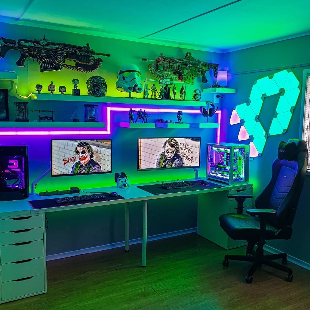 Wallpaper #Lh07LJMBlOZrFDOkAMrZ7 30 Small Gaming Room Ideas and Setups Peaceful Hacks Gaming Room