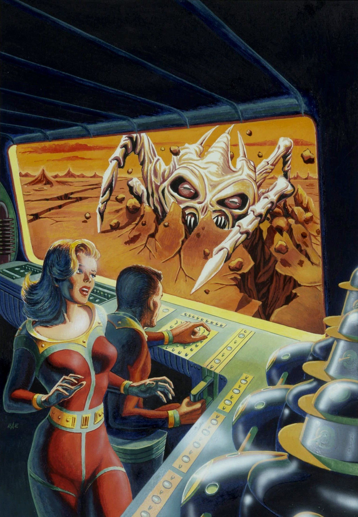 Wallpaper #dKUuMpMB0vj5YdARvtPh22 Ed Emshwiller Space Stories 3 Cover 1953 Science Fiction Artwork