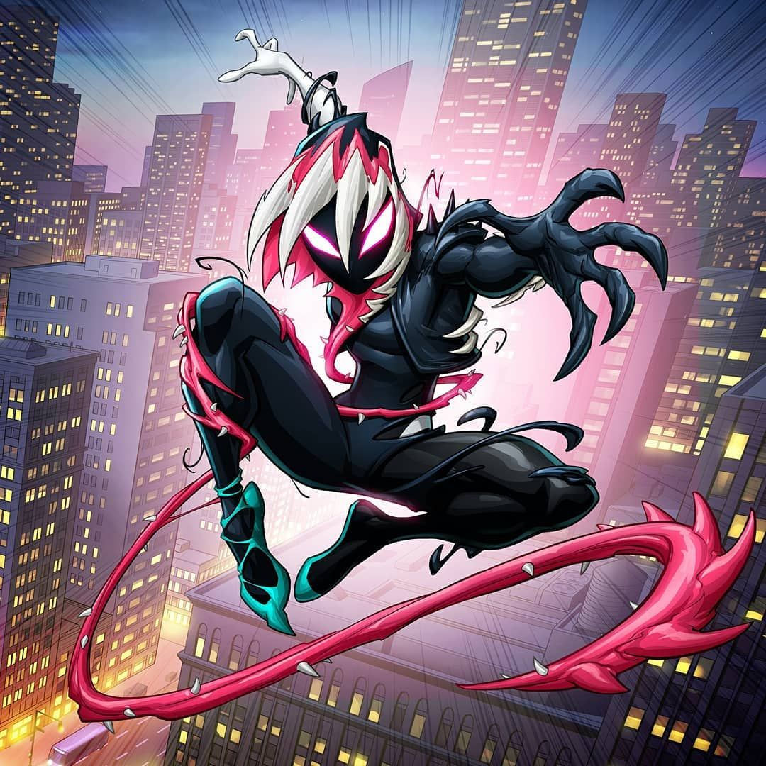 Wallpaper #_hlDH48BtGB6xQ78EnqV49 Venomized Spider Gwen Action Pose Spidergwen Maximumvenom Venom