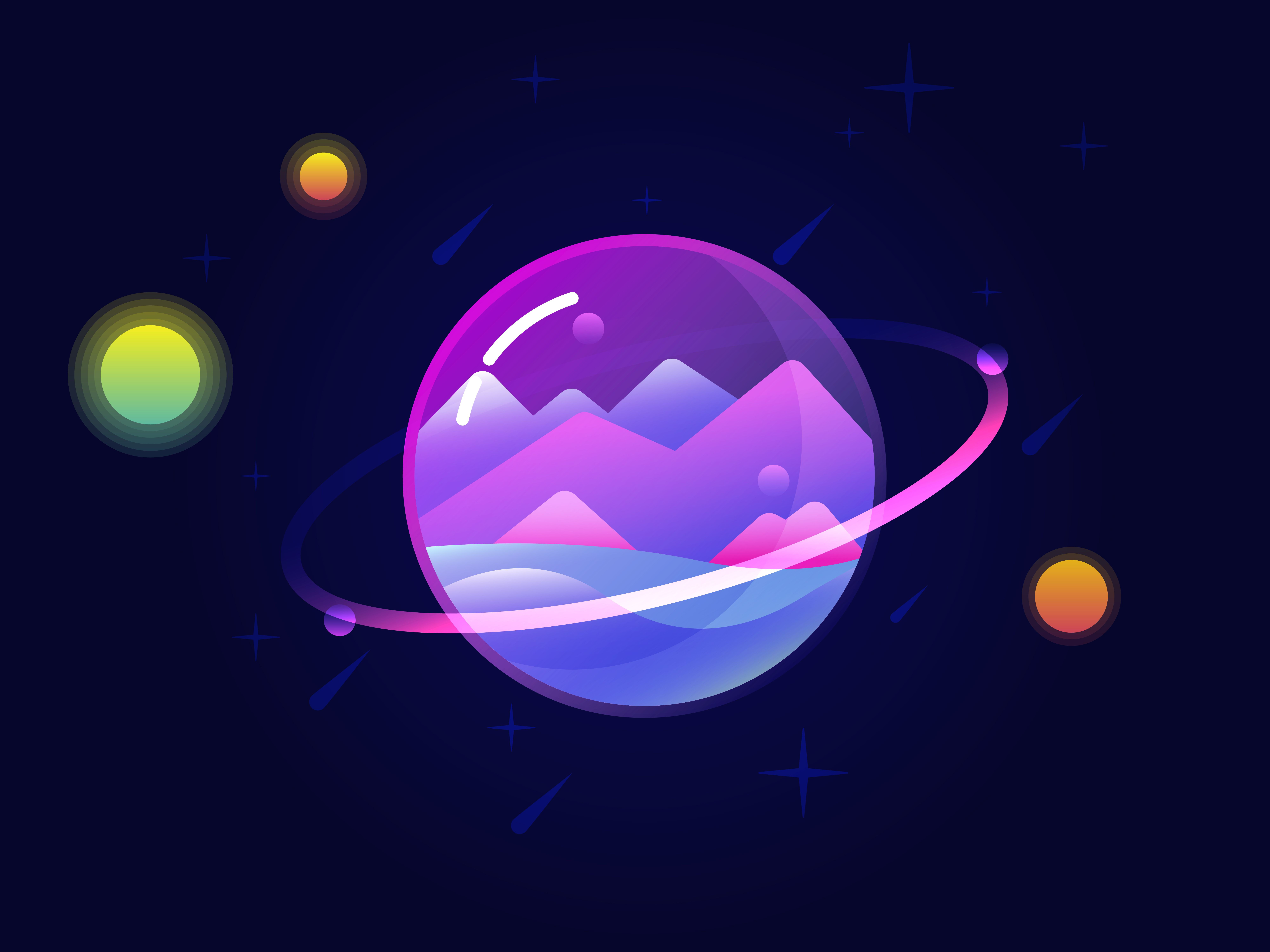 Wallpaper #CGc6B5MBSpphPi3-I8U627 Glass Planet Vector Illustration Planet Vector Space Art Wallpaper