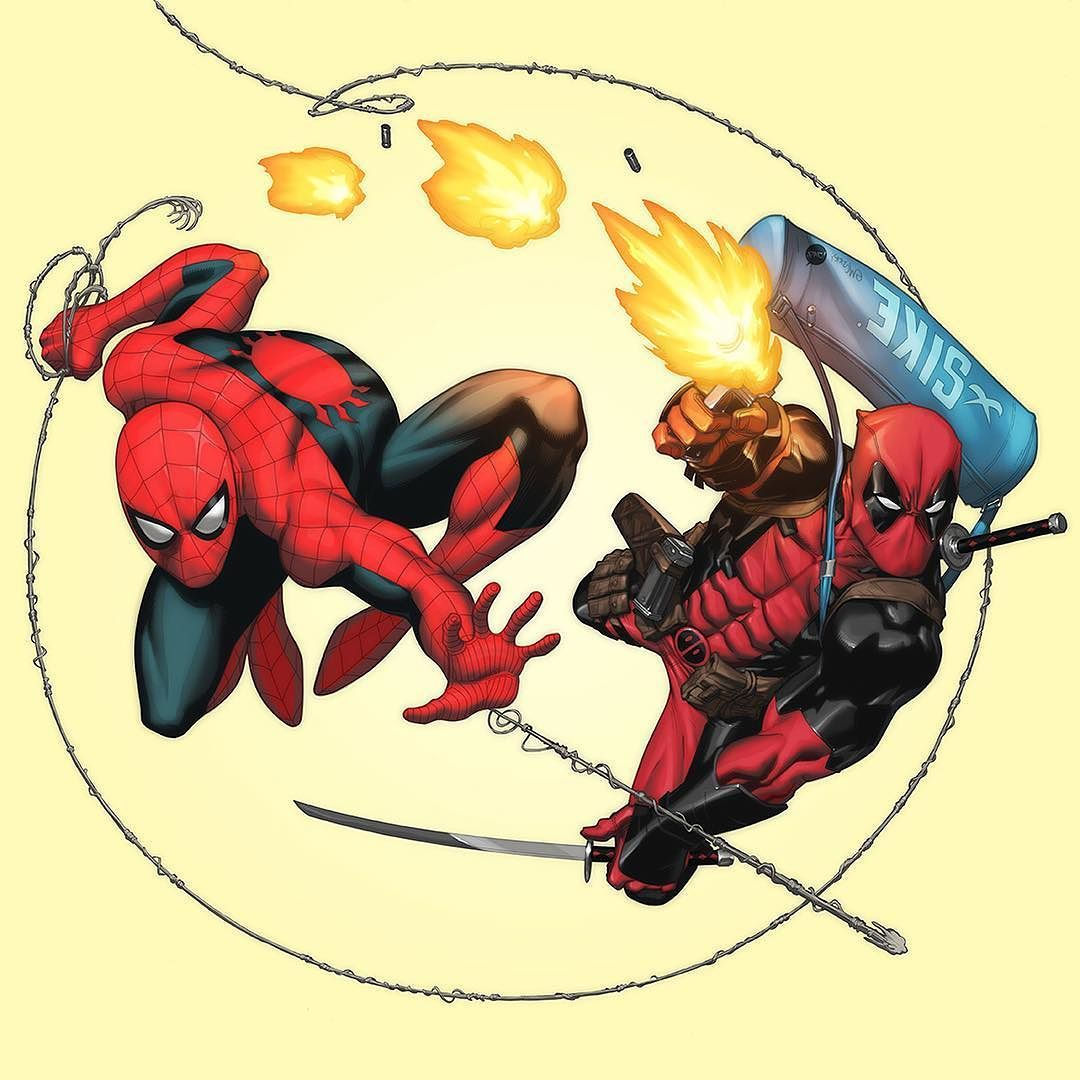 Wallpaper #3GhyHJMBSpphPi3-MCIA288 Deadpool and Spider Man Art by Ed Mcguiness Deadpool Spiderman