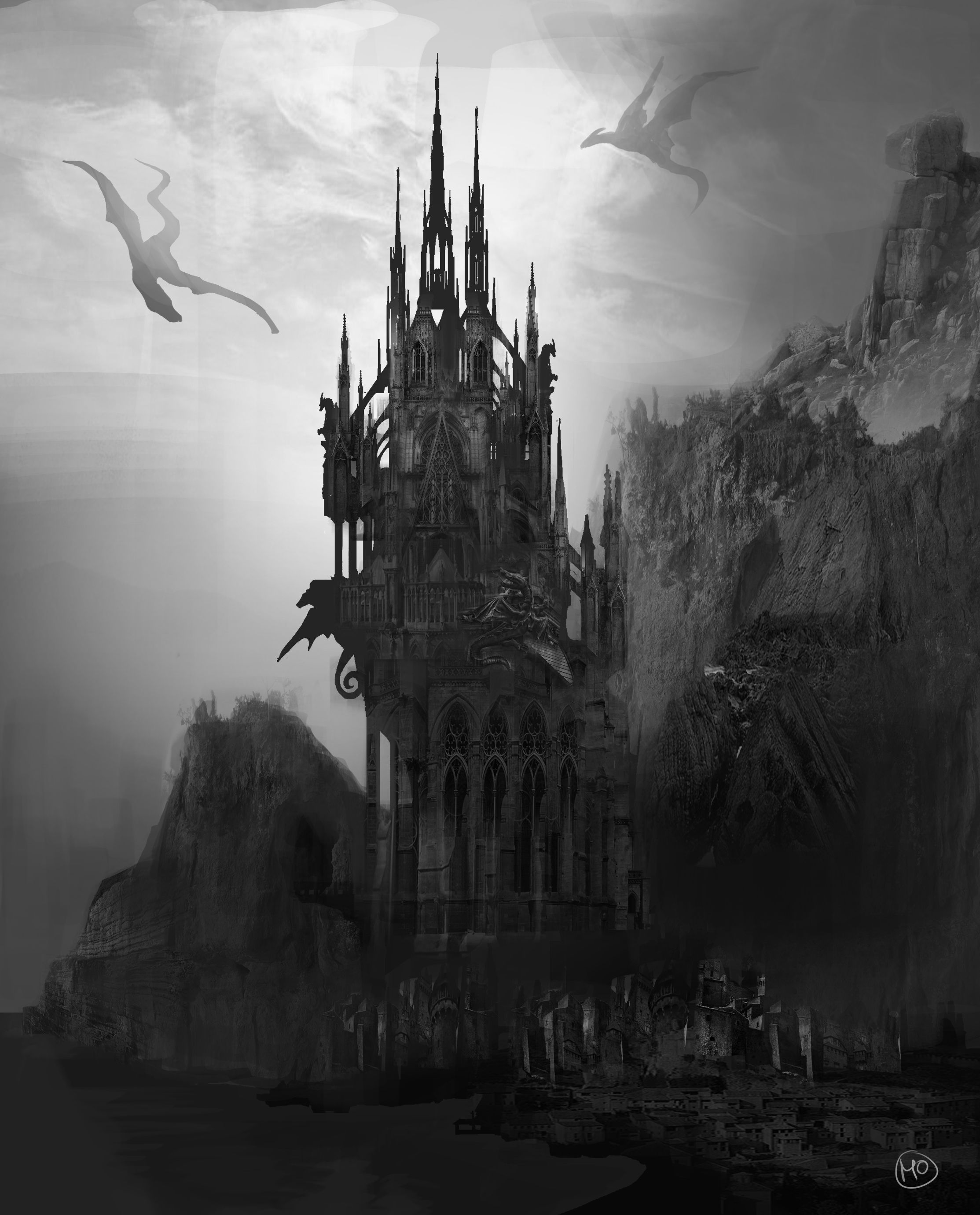 Wallpaper #ec4de Sinister Gothic Fantasy Art on Craiyon