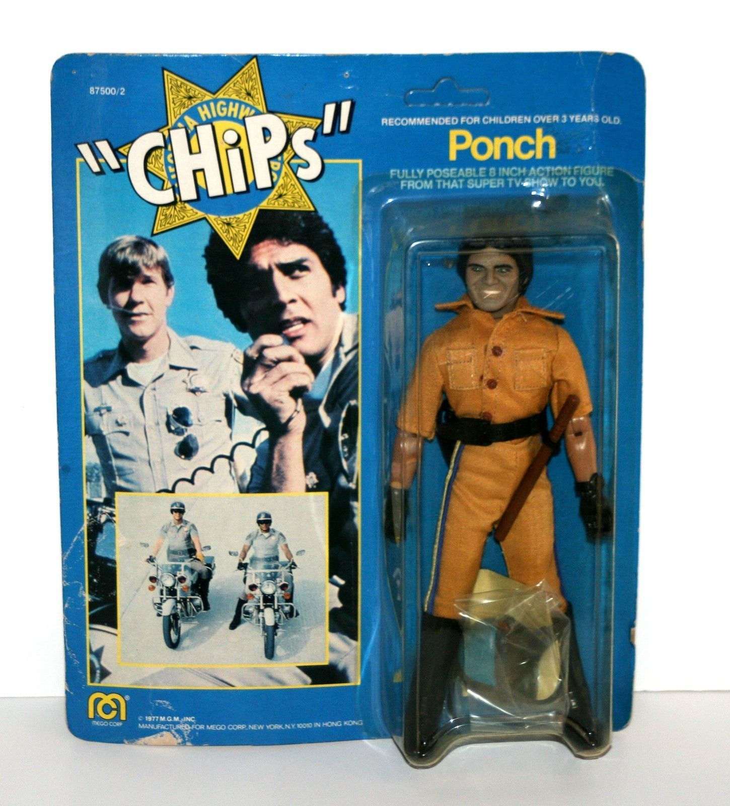 Wallpaper #sDGvNZMB5zzyi_yYAFdH363 Vintage 1977 Mego Ponch 8 Action Figure in Orginal Packaging Chips