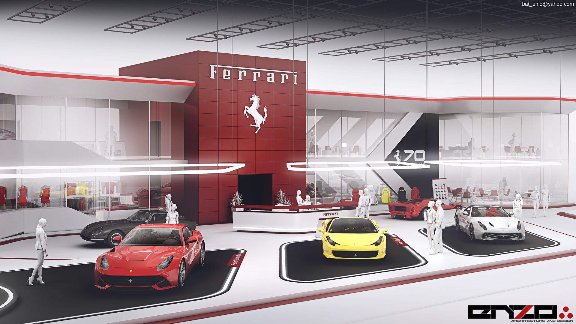 Wallpaper #cttlMpMB3oUMxGFSqj04221 Ferrari Expo Stand Concept 2017 on Behance Expo Stand Car Showroom