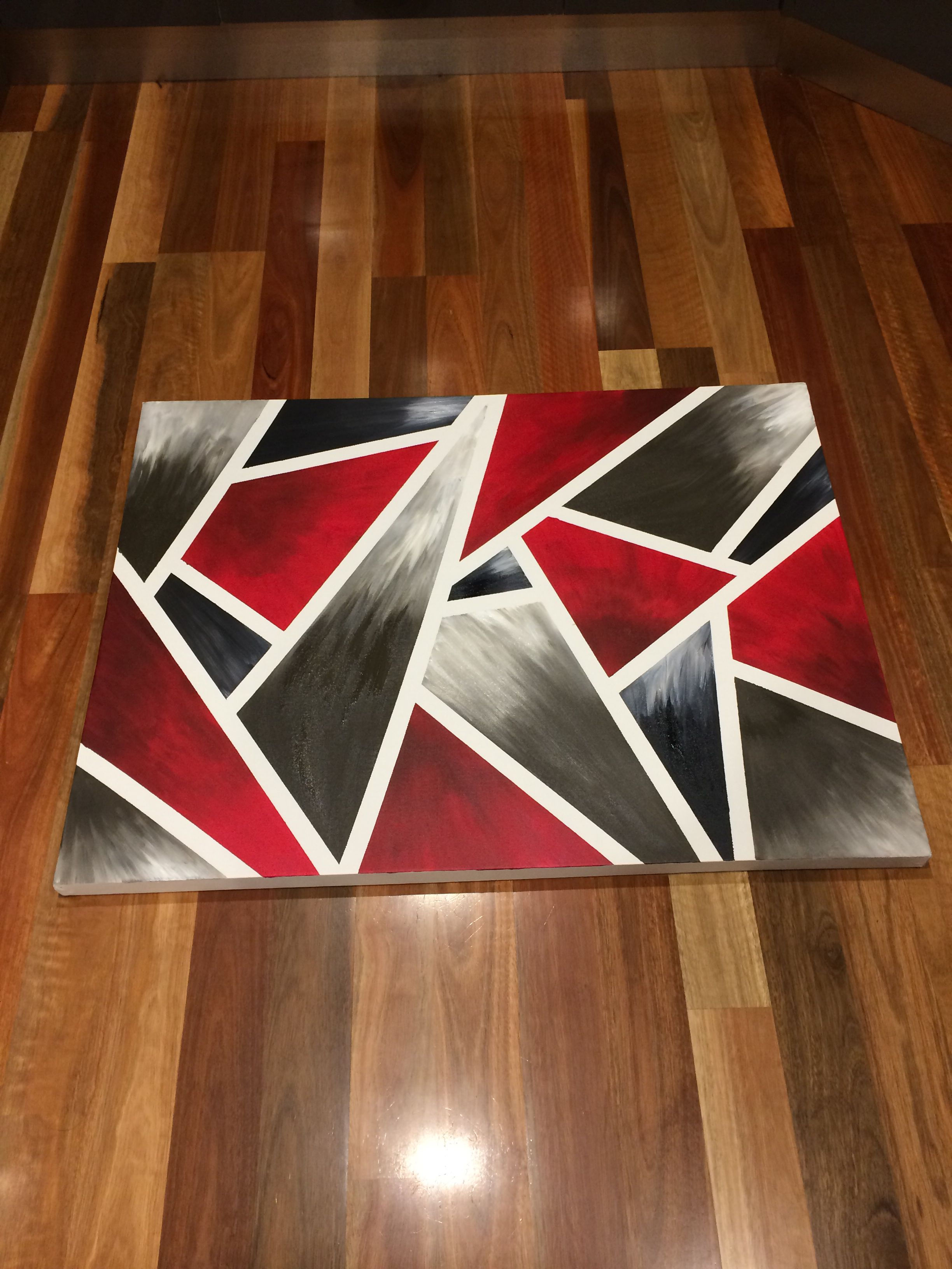 Wallpaper #FGfC_5IBSpphPi3-96QM146 Canvas Abstract Shapes Red Black Grey Diy Canvas Wall Art Diy Art