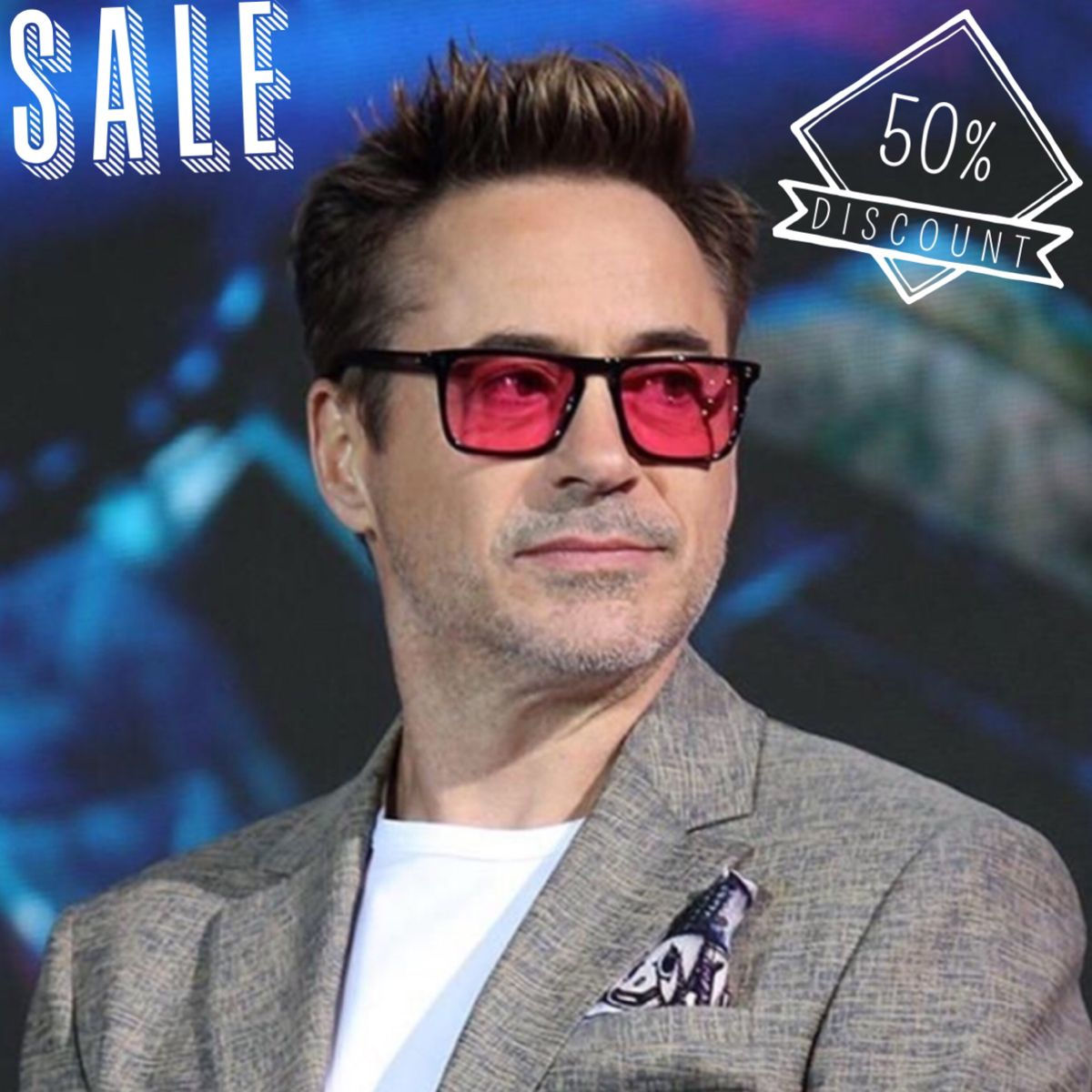 Wallpaper #RneqKJMB-pgBXx60N6st1 Iron Man Tony Stark Square Sunglasses for Men Style Leopard Transparen