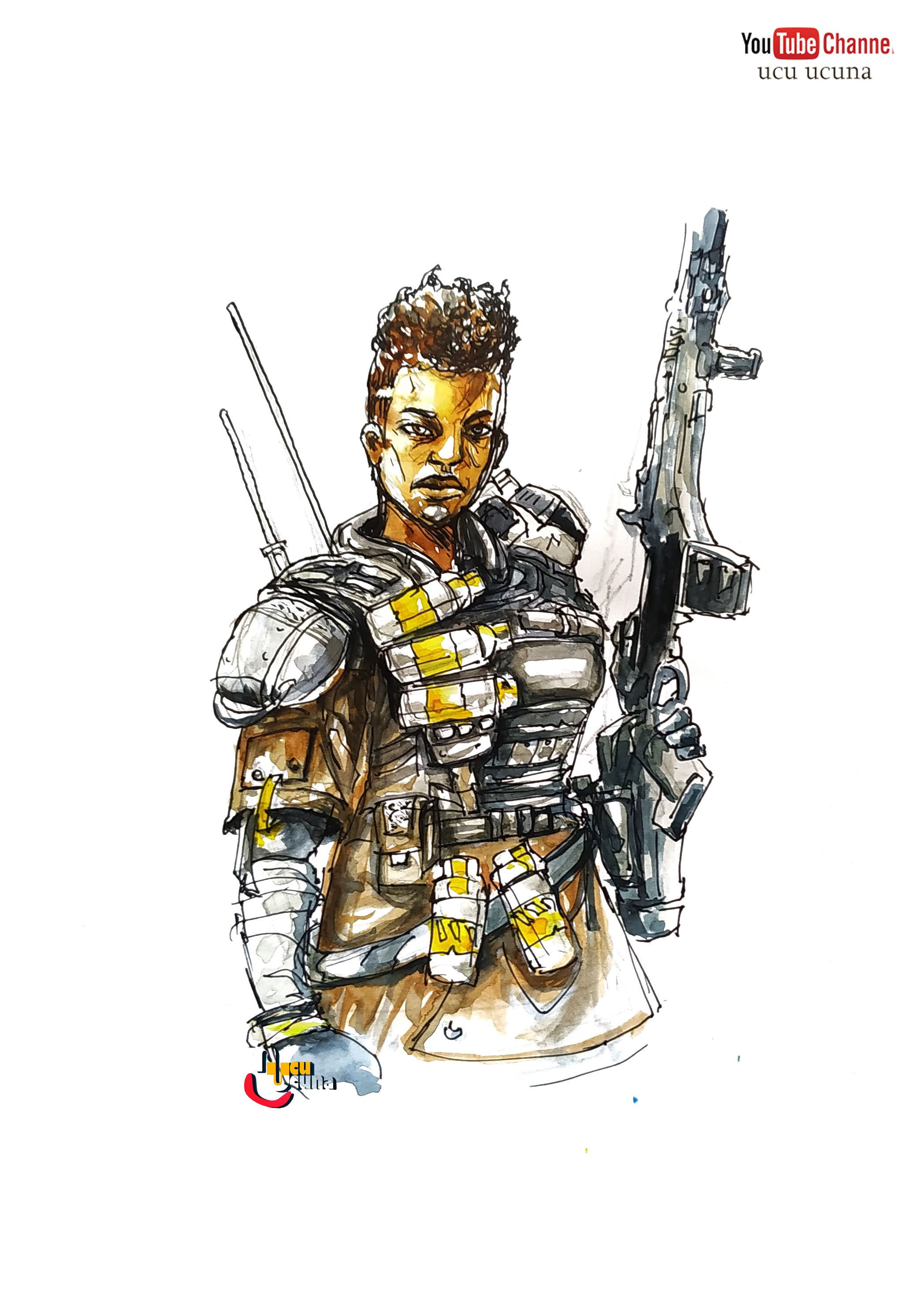 Wallpaper #22fl8pIBSpphPi3-p3Lw4 How to Draw Bangalore Apex Legends Watercolor Speed Art Speed