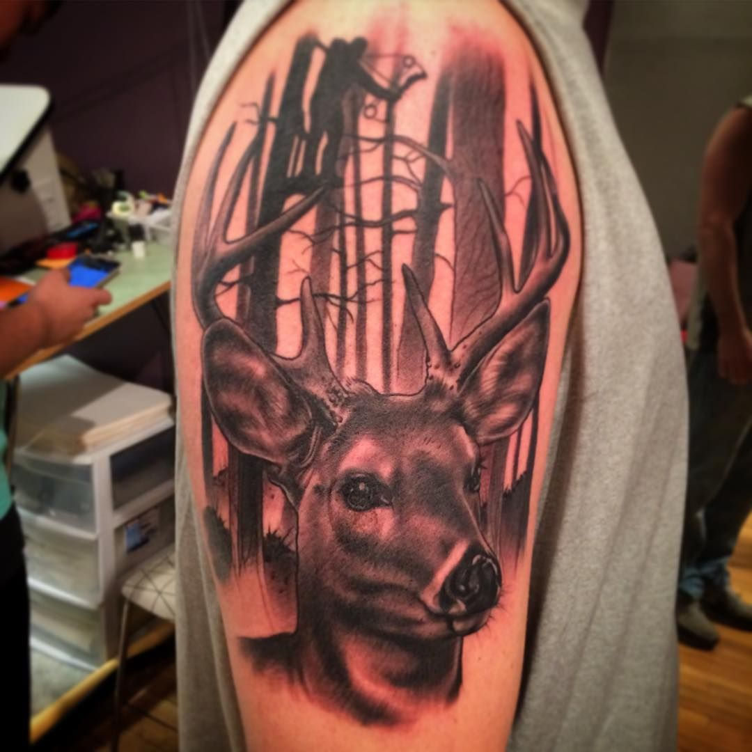 Wallpaper #a6073 14 Best Deer in Woods Tattoo Designs Petpress