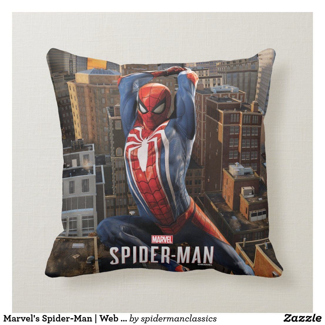 Wallpaper #bttkMpMB3oUMxGFS_z35167 Marvels Spider Man Web Swinging Pose Throw Pillow Zazzlecom