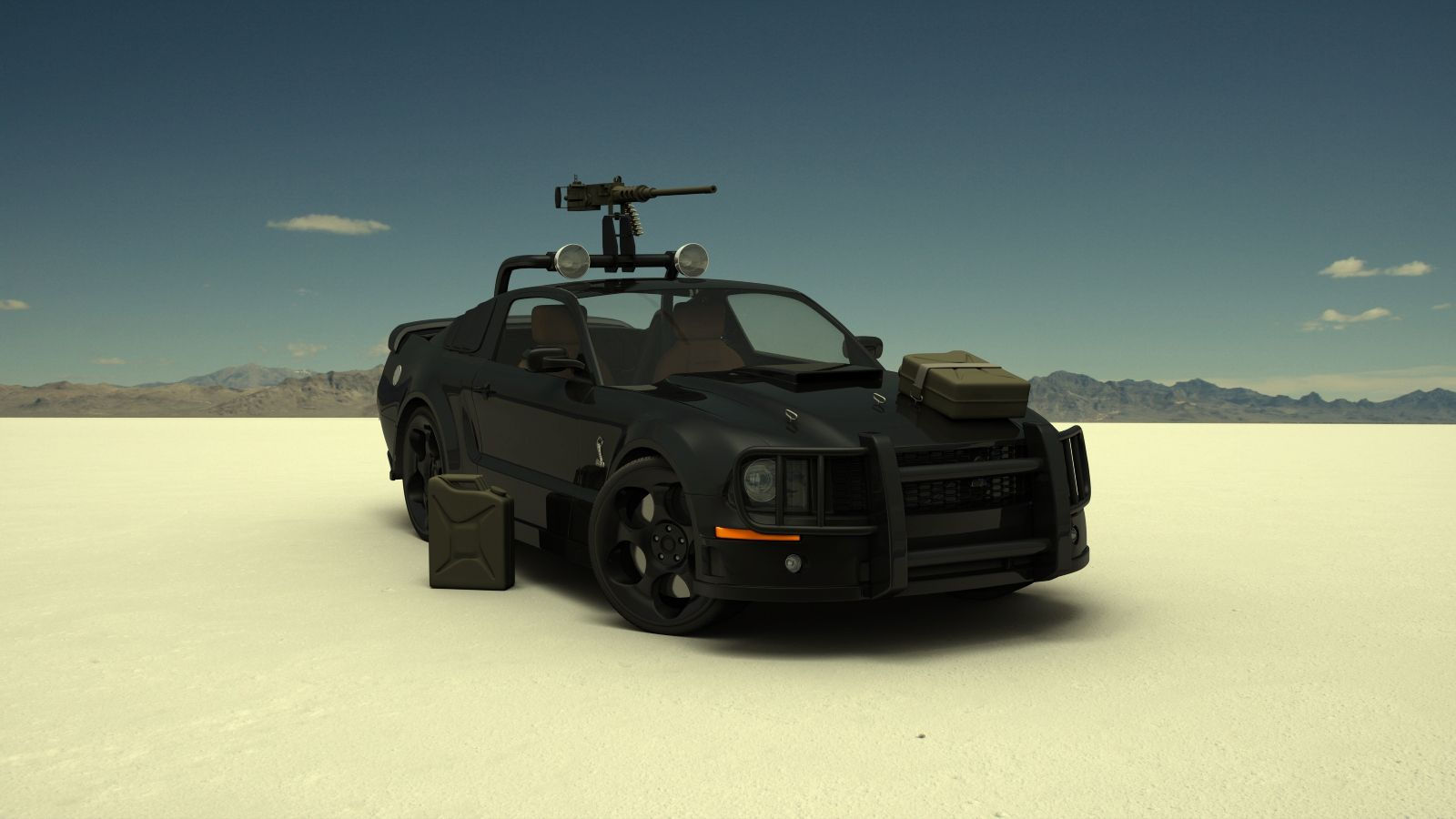 Wallpaper #-HQqw44B_8f4nGFa3m8m45 Road Warrior Mustang 3D Modeling Mustang Animation Road Studio