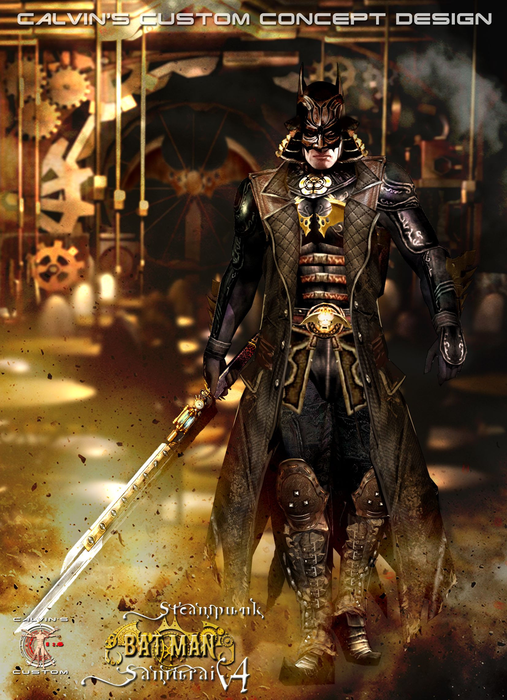 Wallpaper #7xkHF48BtGB6xQ78Am4p48 Original Concept Design for Steampunk Samurai Batman Commission Version