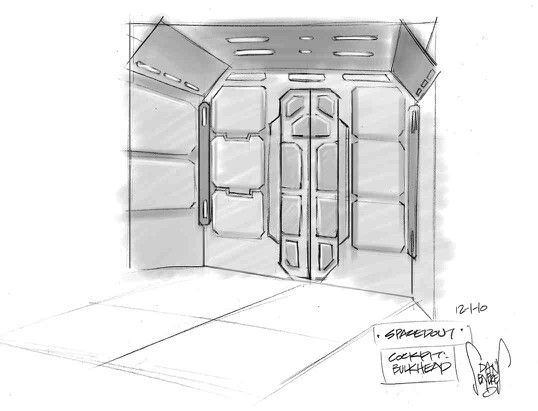 Wallpaper #r7gj2JIBJvJKYCmEhOZY113 Drawing of Doorway Spaceship Interior Concept Art Interior