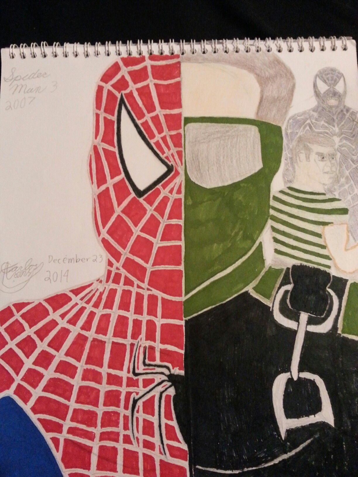 Wallpaper #J1ifNJMBzN9vxX34Fj1A248 Spider Man 3 Drawing Spiderman Sandman Newgoblin Venom Spiderman