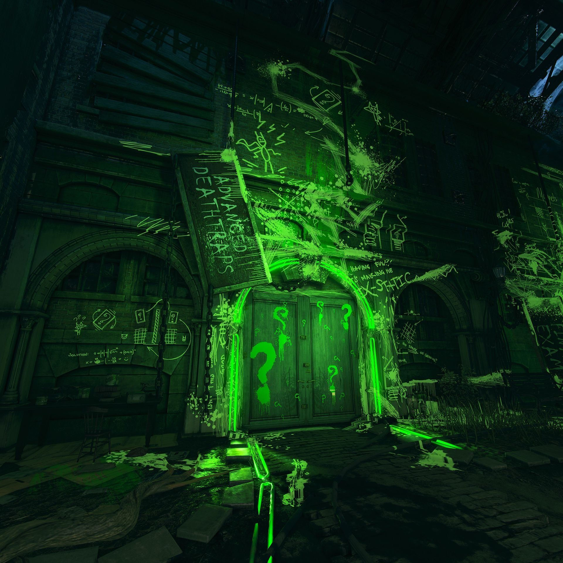 Wallpaper #ru_eSpMBMN-XEVvV9jmm167 Batman Arkham Knight Riddlers Orphanage Ronan Mahon Riddler Dark