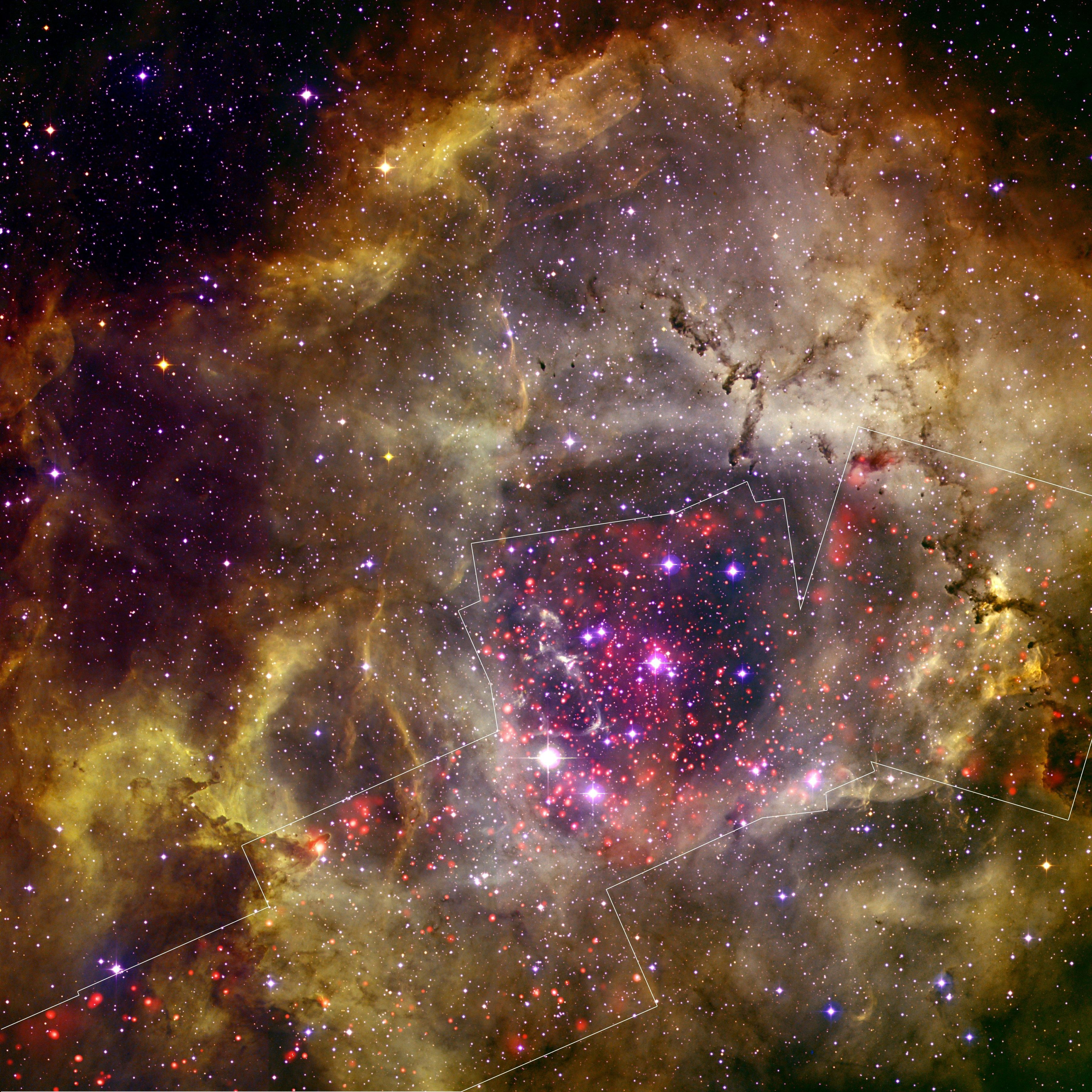 Wallpaper #indNJpMB-pgBXx606KH1318 This Composite Image Shows the Rosette Star Formation Region Located