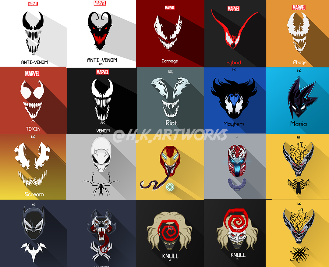 Wallpaper #rzNLM5MBcgDP3FvJ2apw142 All Symbiotes Vector Arts by Ig at Hkartworks Marvel Comics Artwork