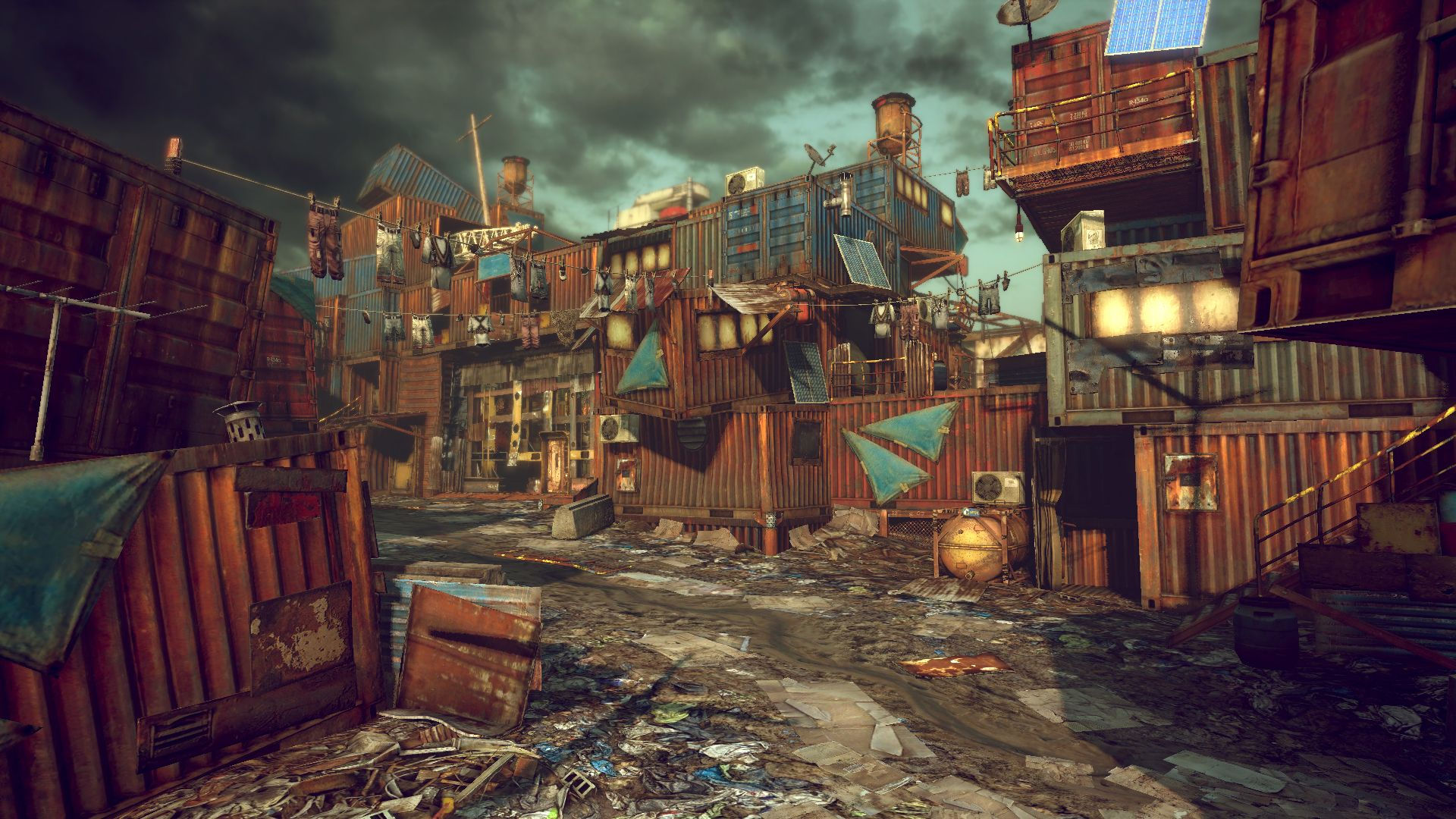Wallpaper #uWhoHJMBSpphPi3-SyK8140 Container City Apocalypse Landscape Post Apocalyptic Art Dystopian Art