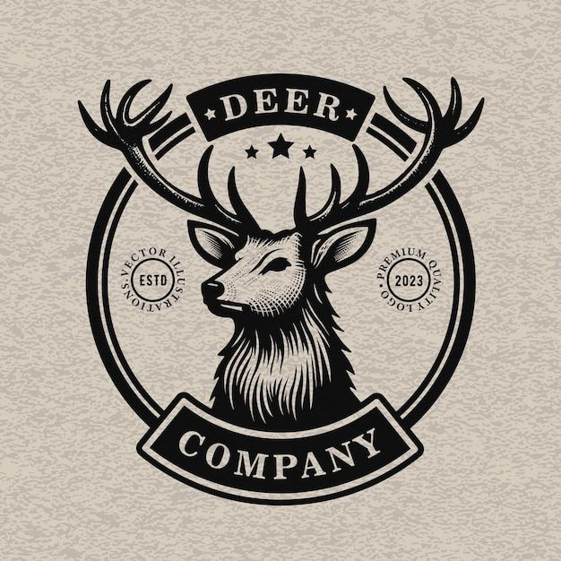 Wallpaper #HJxc4ZIBZHQxiYarO7vb429 Premium Vector Deer Head Design Element in Vintage Style for Logotype