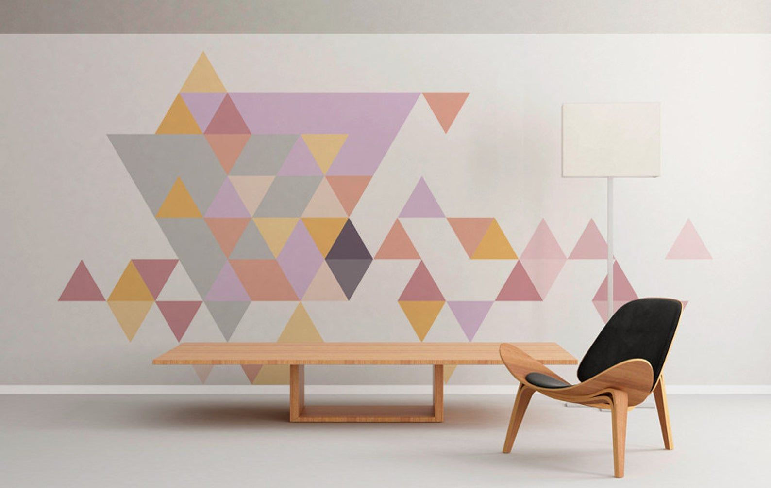 Wallpaper #a2flDJMBSpphPi3-ROG874 Geometric Mid Century Triangles Pastel Wall Art Wall Etsy Wall