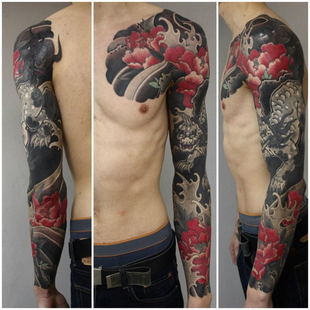 Wallpaper #51e89 Black and Red Mans Tattoo Sleeve Menstattoos Geometric Sleeve