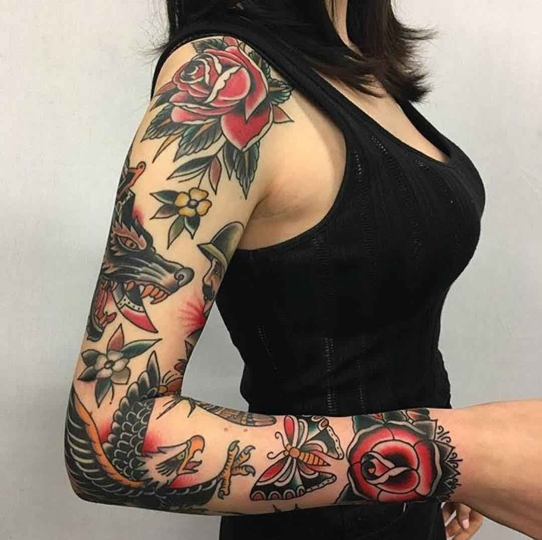 Wallpaper #51e89 Black and Red Mans Tattoo Sleeve Menstattoos Geometric Sleeve