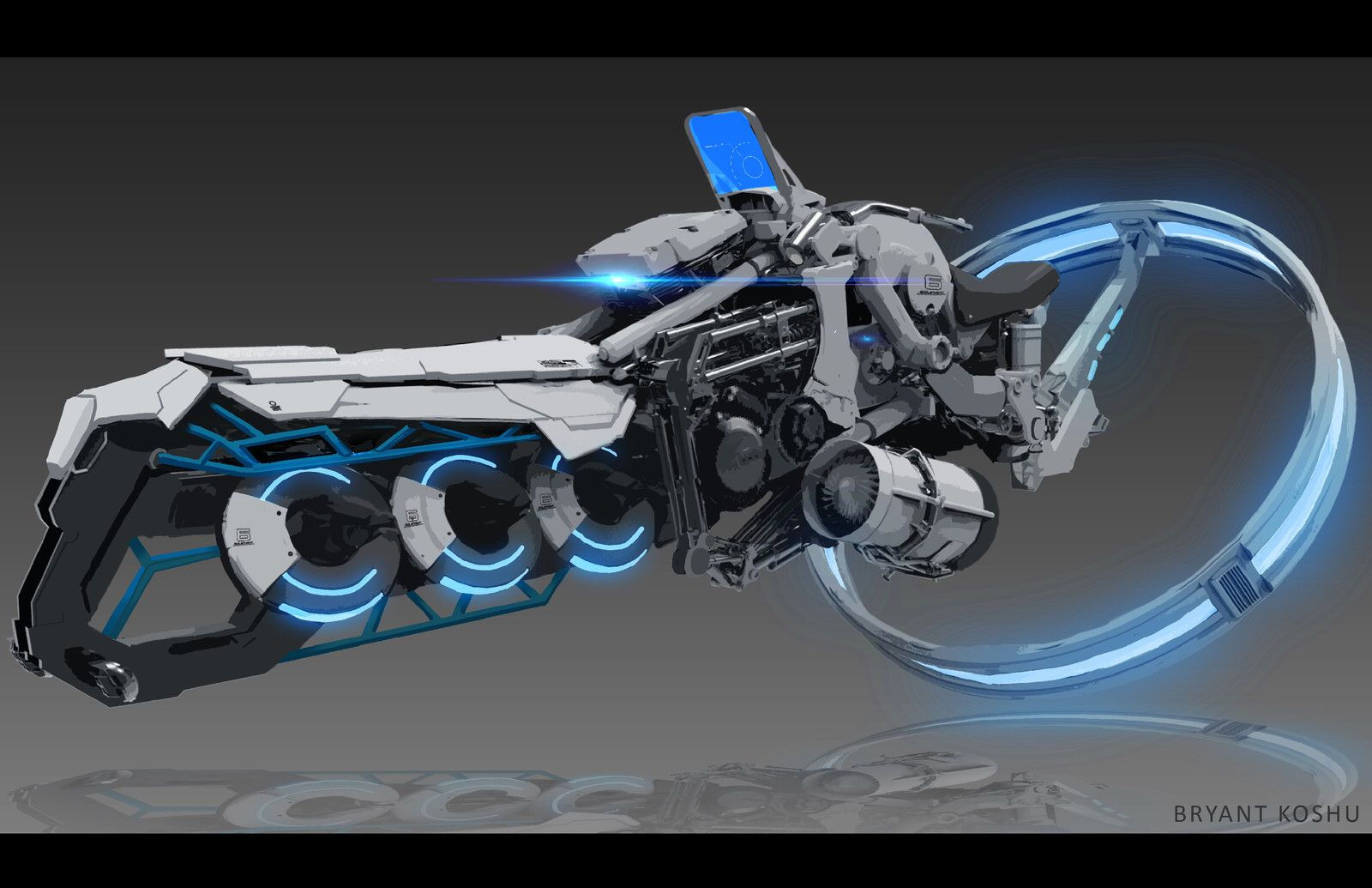 Wallpaper #MH2f9I4Bnwiau_P6UBDO45 Orbit Hover Cycle Bryant Koshu Space Ship Concept Art Futuristic