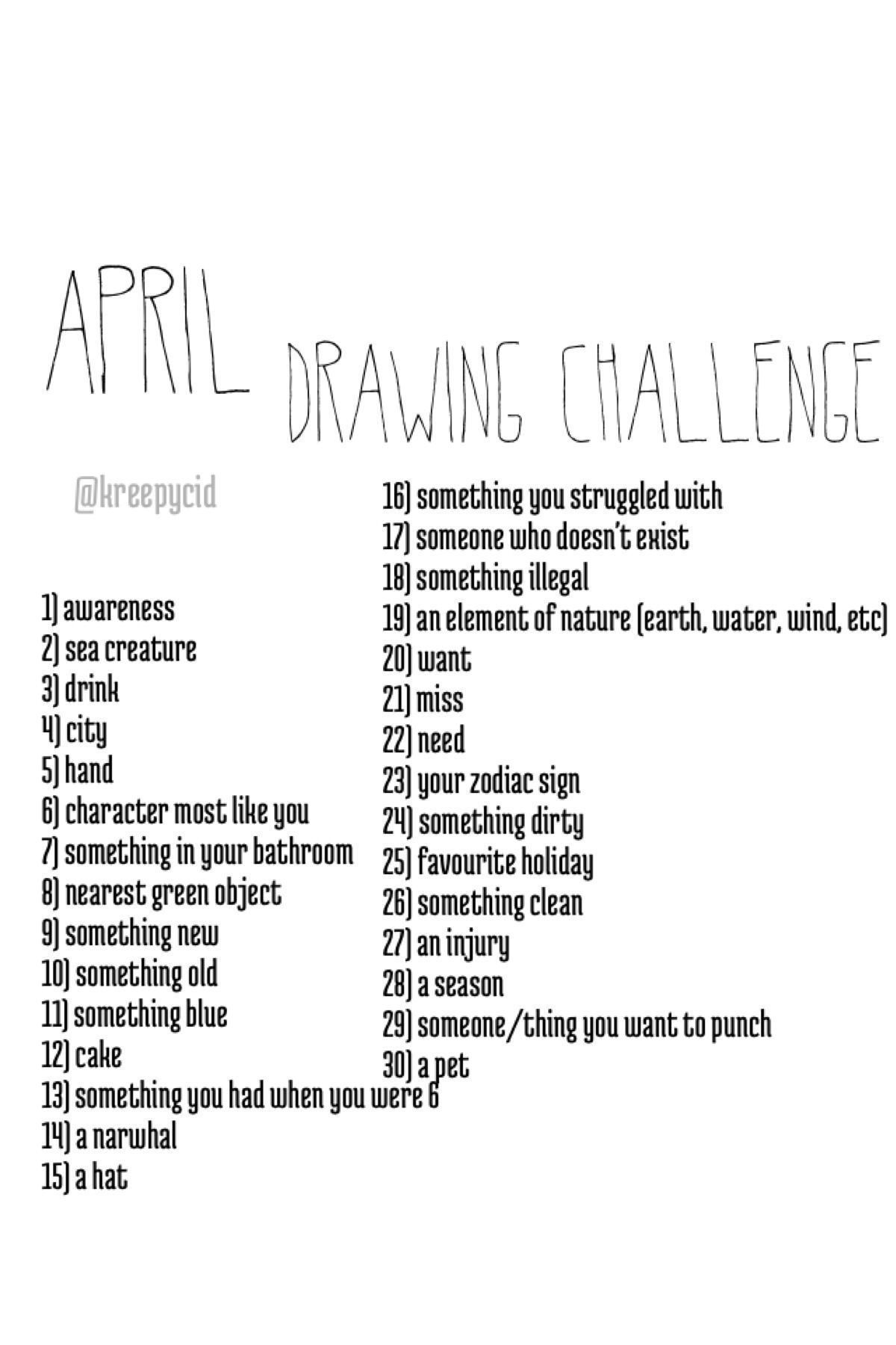 Wallpaper #nWdA85IBSpphPi3-JnTg431 For April the April Drawing Challenge Drawing Challenge Creative