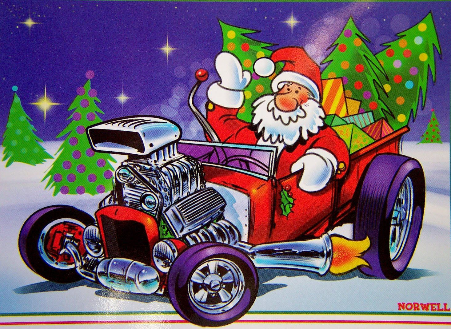 Wallpaper #Y-qvVpMBlwTYPL18qRCJ162 Santa Claus in a Hot Rod Here is Another Great Norwell Piece for