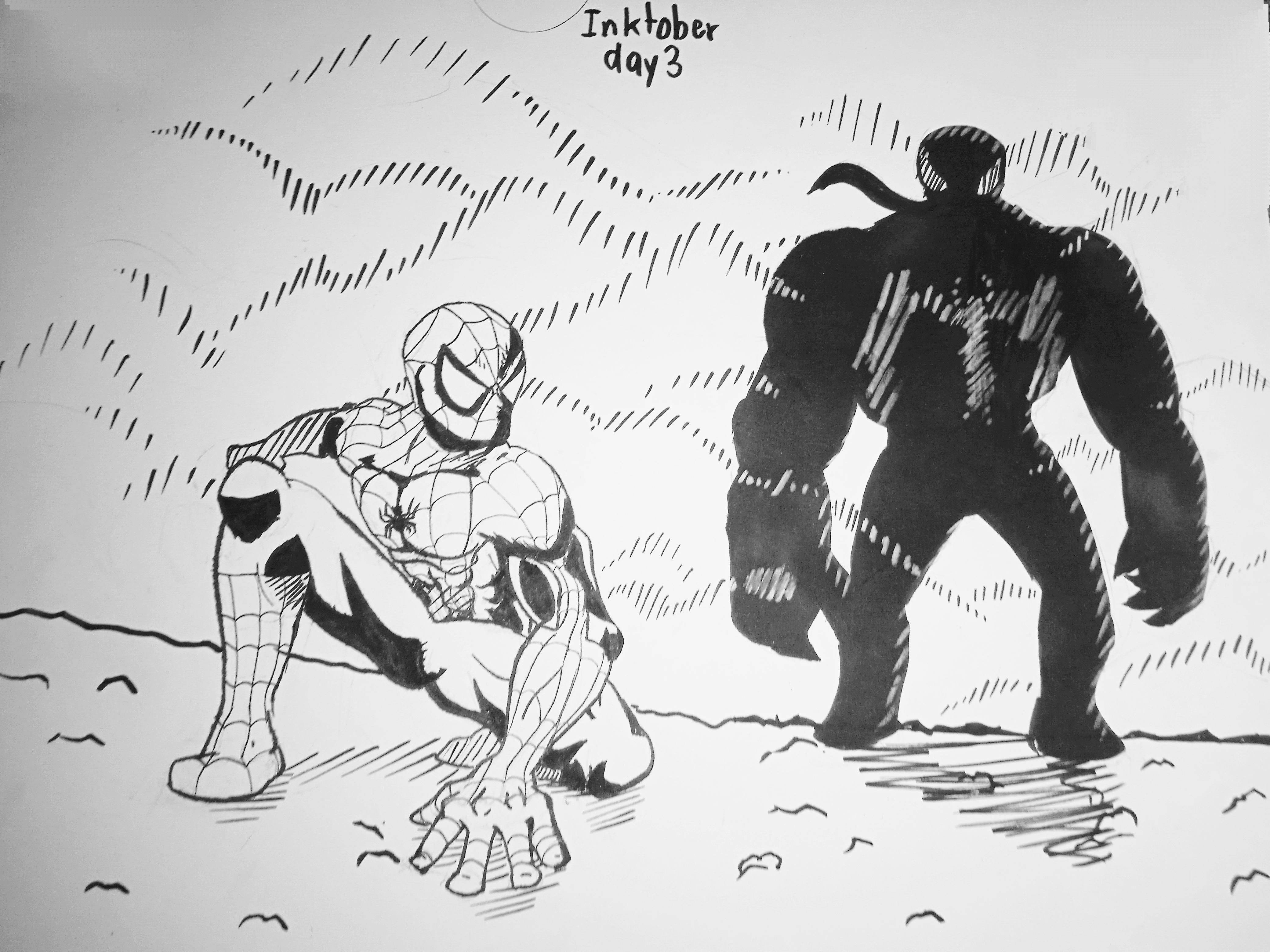 Wallpaper #tzEQNpMB5zzyi_yYilhY362 I Drew Spiderman Meeting with Venom for Inktober P Thorgiftcom if