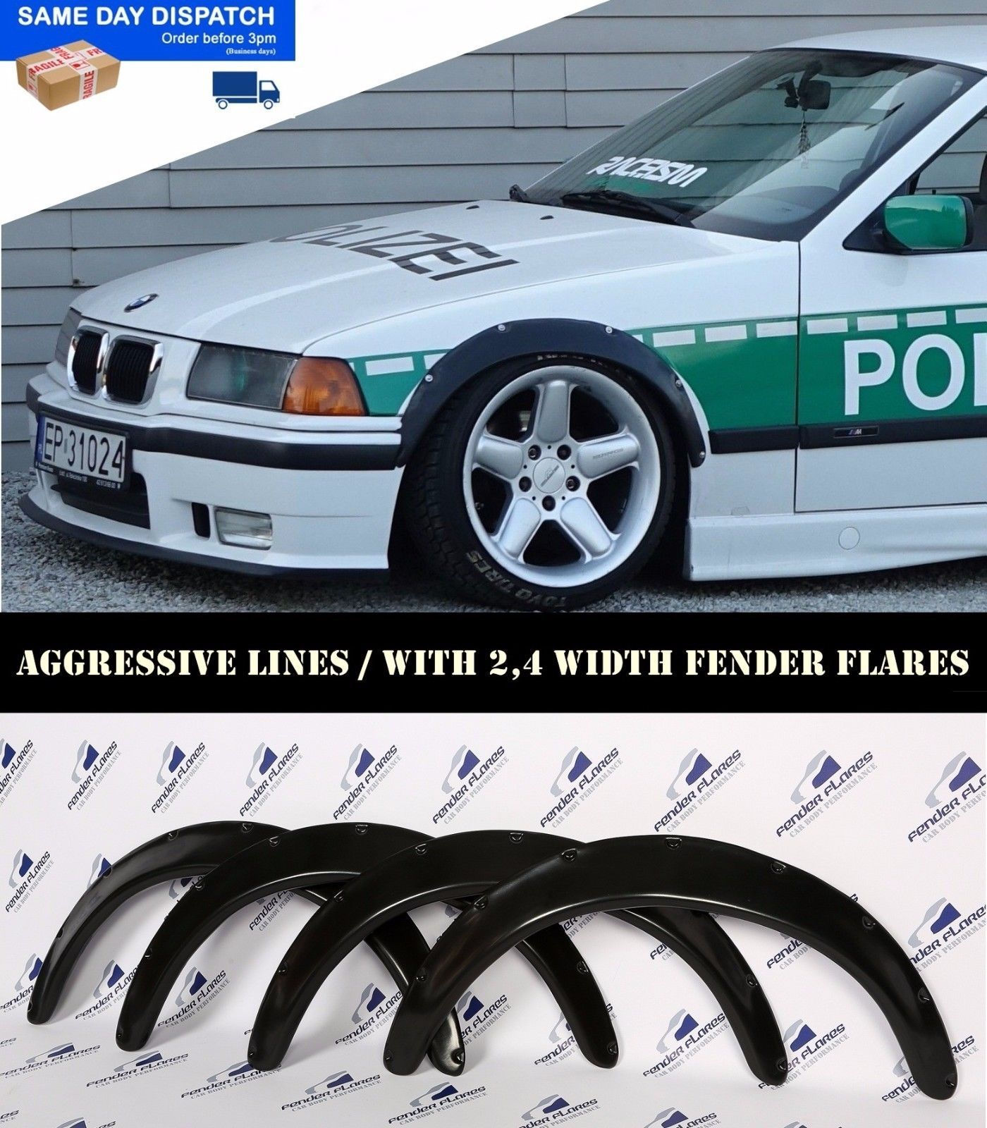 Wallpaper #ZWjyHpMBSpphPi3-tioy156 BMW E36 Fender Flares Wheel Arches Extension Wide Body Kit 24 Inch