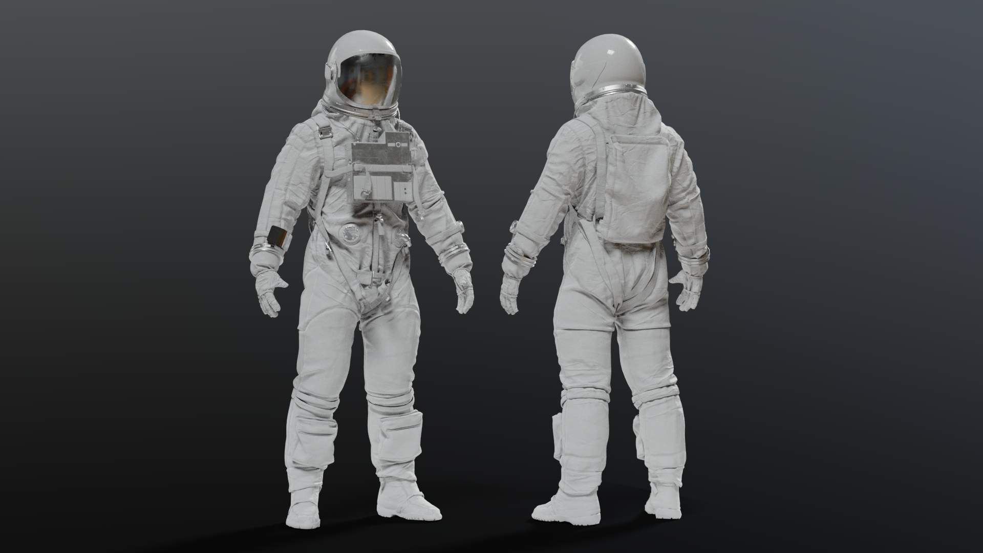 Wallpaper #Q2cF-JIBSpphPi3-IohL138 Two White Astronaut Suits Standing Next to Each Other