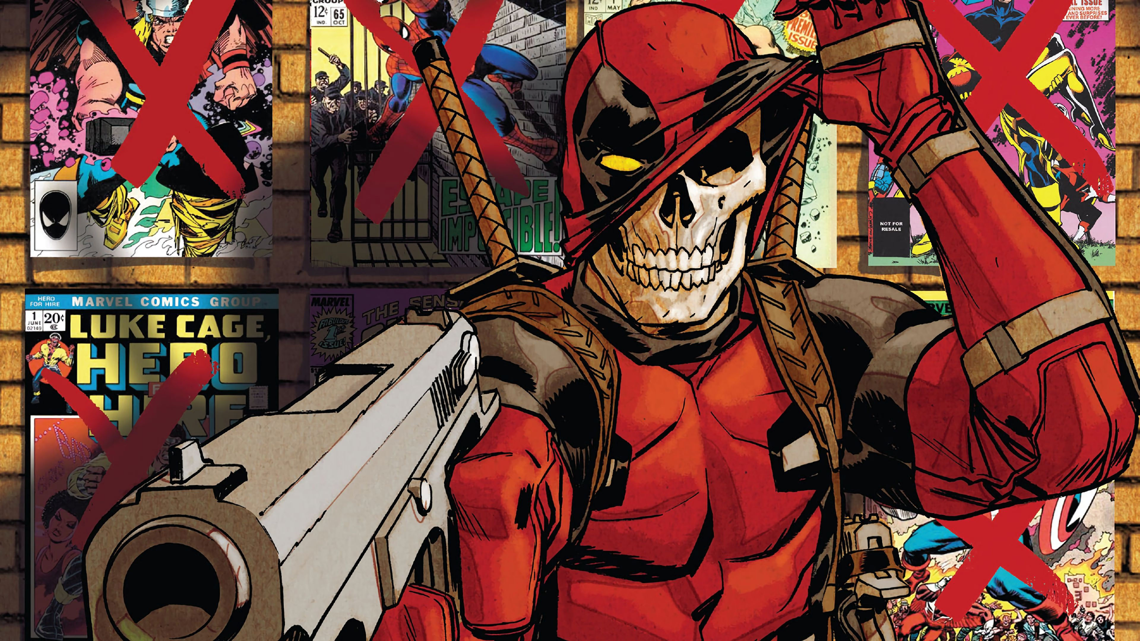 Wallpaper #fEYwVJcBqAgmjOk2N10e102 Deadpool Skull Marvel Comics 4K Wallpaper Marvel Comics Deadpool