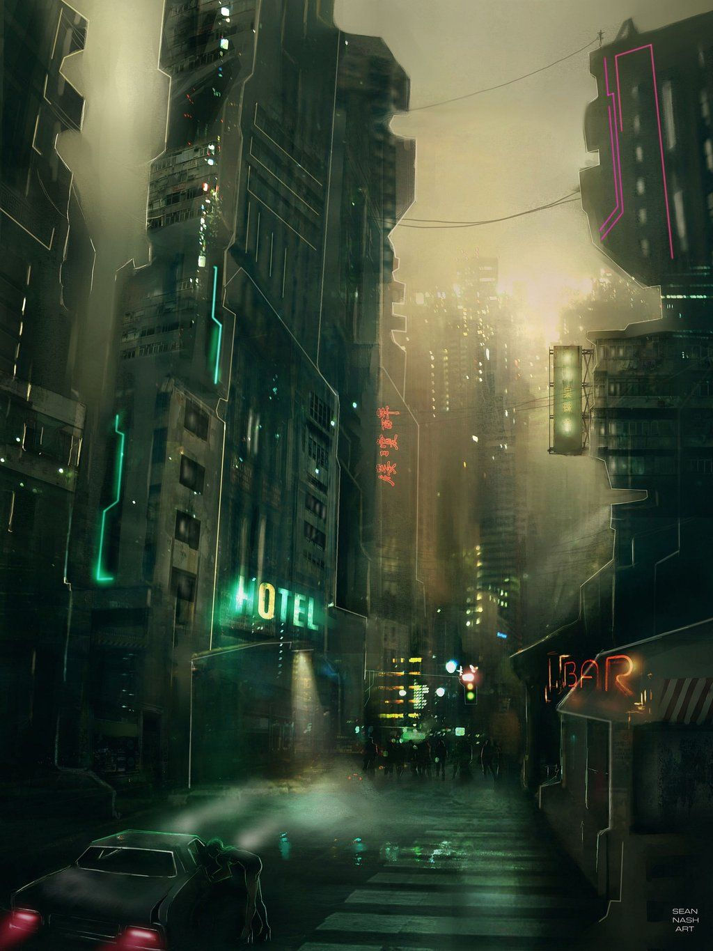 Wallpaper #zn388I4Bnwiau_P64wdX23 Cyber City by Seannash on Deviantart Futuristic City Cyberpunk City