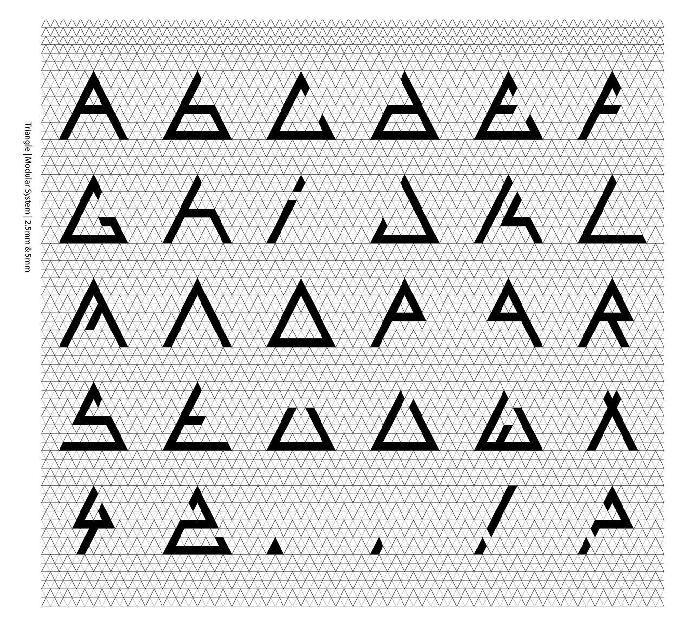 Wallpaper #VWcrC5MBSpphPi3-B9iE338 A Modular Typeface Design That I Have Created Through a Triangular Grid