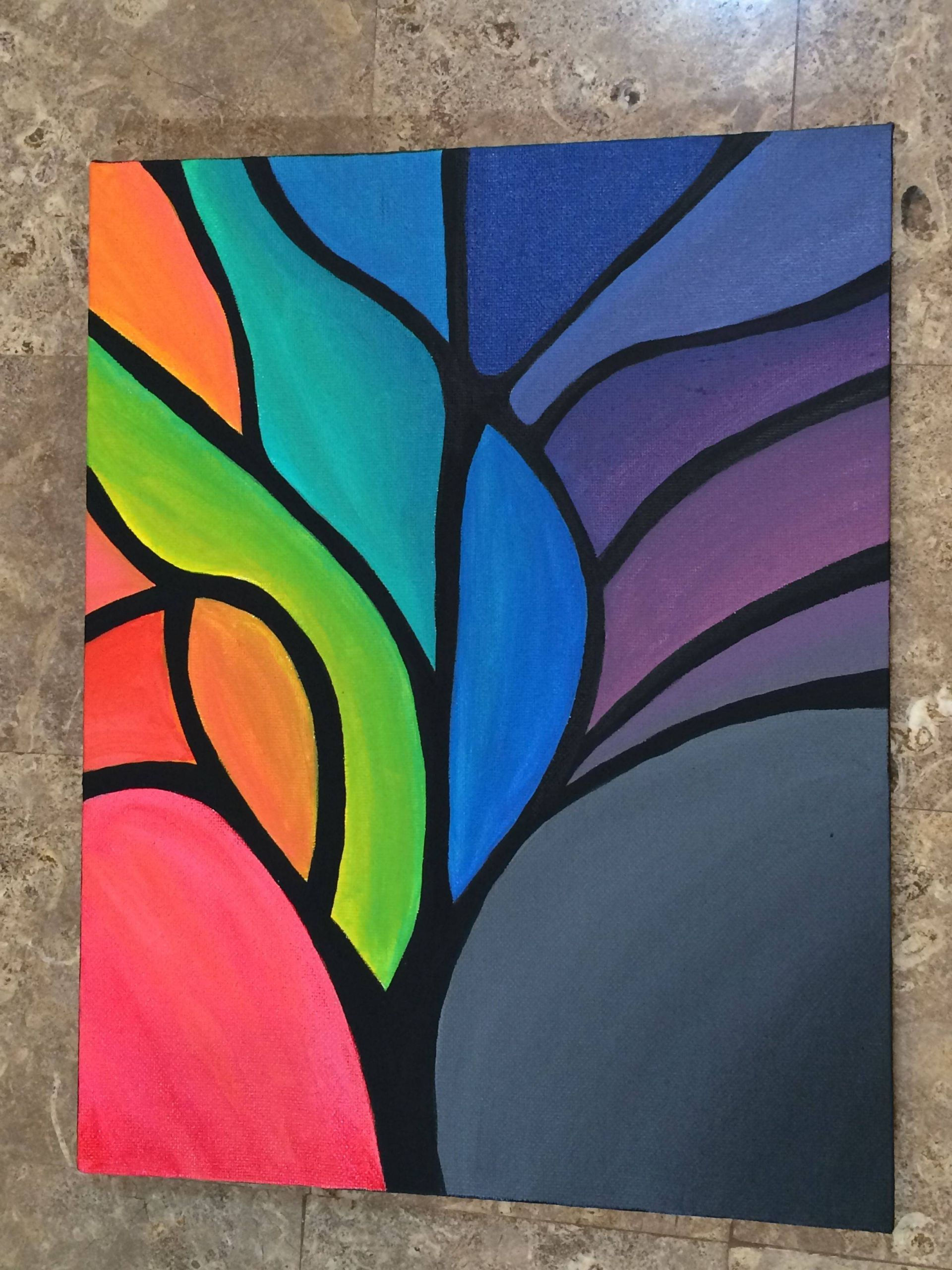 Wallpaper #CR32LJMBlOZrFDOkBM1J33 Colorful Abstract Tree Painting
