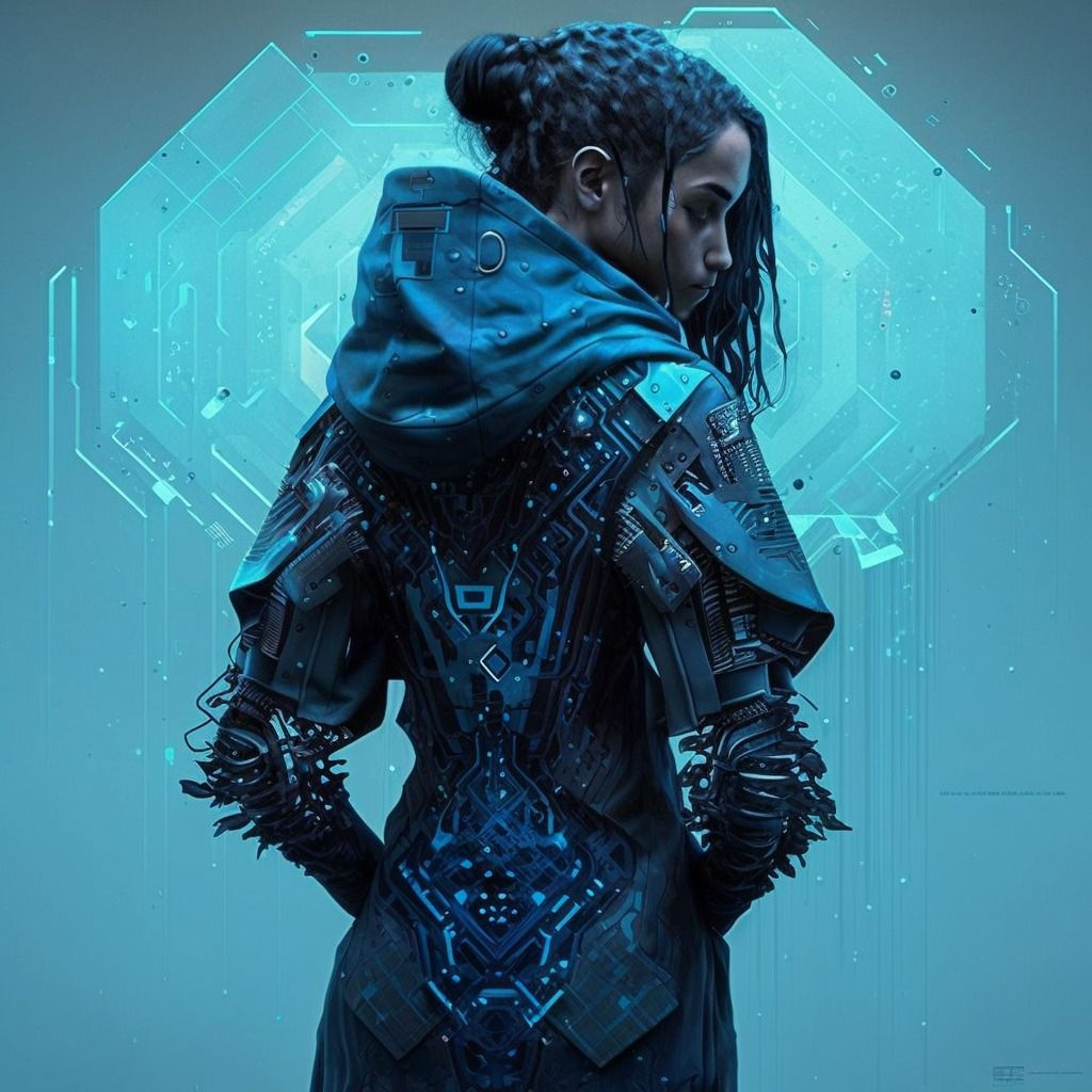 Wallpaper #JHSNyI4B_8f4nGFaQ3Ob50 Cyberpunk Nomad by Stanislava Imi Pajerova and Midjourney Cyberpunk