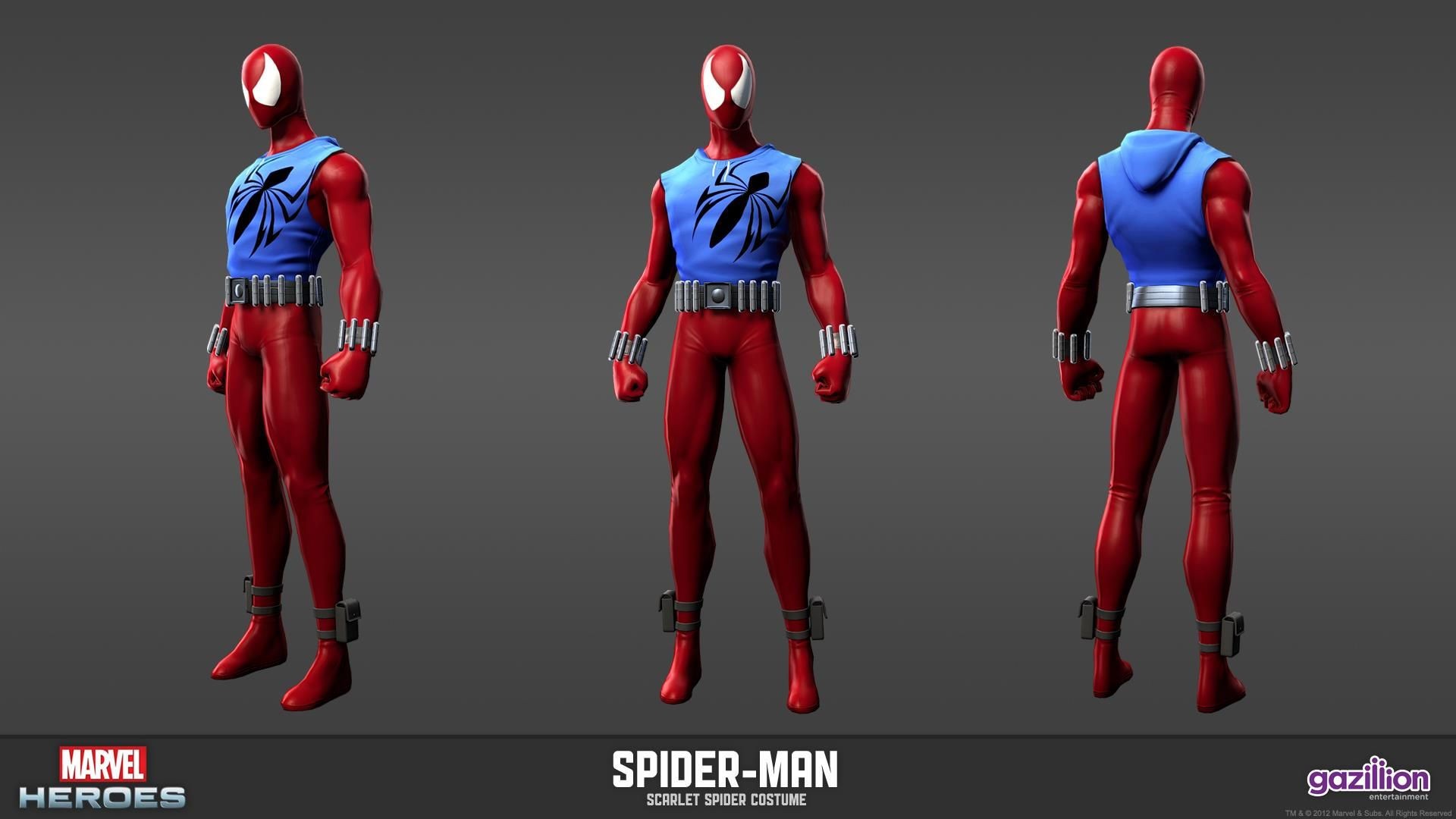 Wallpaper #rRl-Io8BtGB6xQ78mYIQ57 Blender 3D Scarlet Spider Costume Marvel Heroes Game Ben Reilly