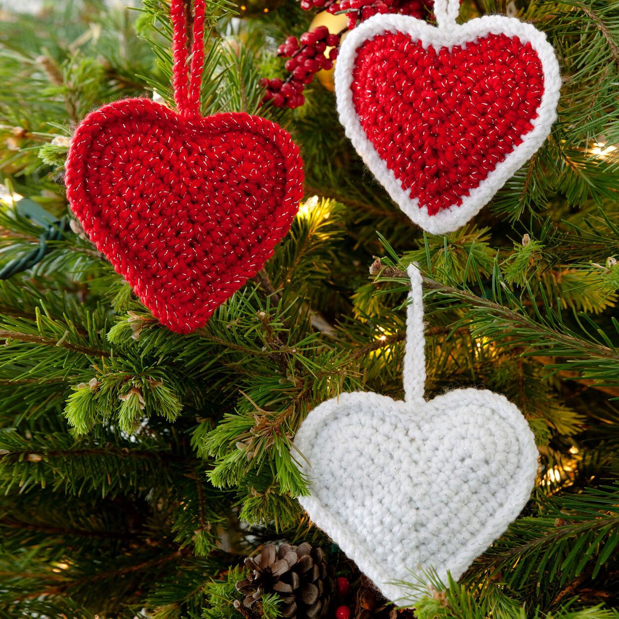 Wallpaper #HGdy7ZIBSpphPi3-_1jy241 Free Red Heart Christmas Love Hearts Ornaments Pattern Yarnspirations