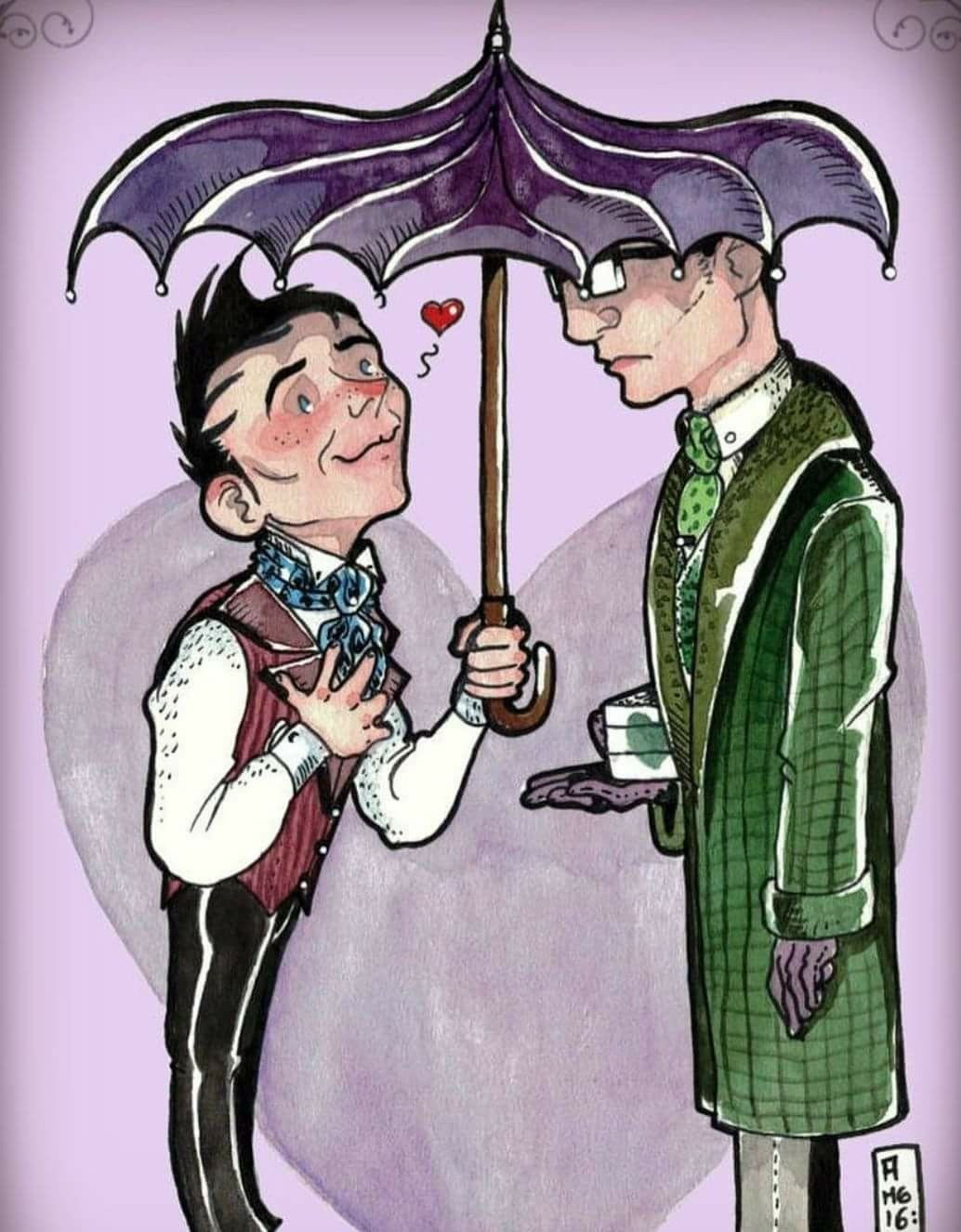 Wallpaper #LBnQLo8BtGB6xQ789pZe44 Oswald Cobblepot and Edward E Nygma Gotham Riddler and Penguin Fan Art