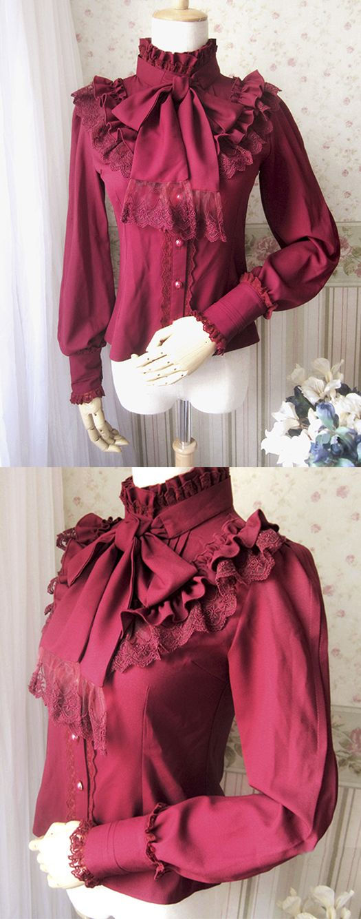 Wallpaper #_bmH3pIBJvJKYCmESQX0485 Offbrand Ruffle Blouse Dark Red Steampunk Dress Fancy Outfits