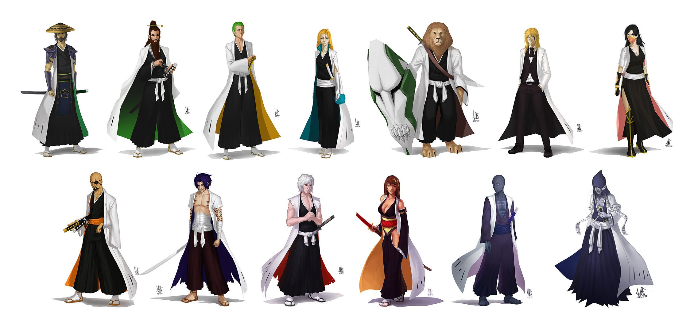 Wallpaper #eGc_9ZIBSpphPi3-s36N39 Commission Gotei 13 by Mkw No Ossan Bleach Characters Bleach