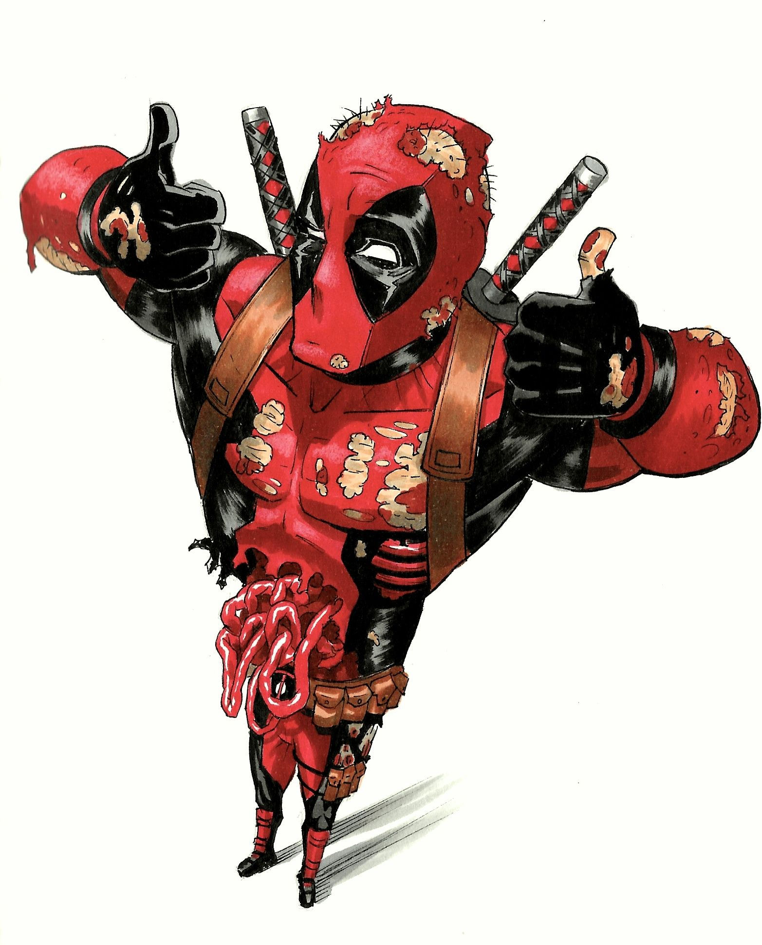 Wallpaper #pmjDFpMBSpphPi3-rQx970 Art by Martim Chiarella Deadpool Copic Marvel Comics Deadpool